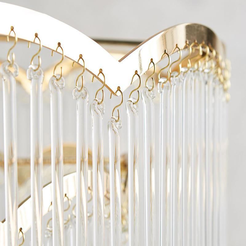 Liorivella Chandelier Glass Rod Wave Shape