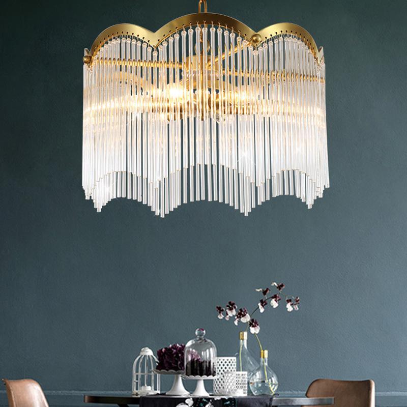 Liorivella Chandelier Glass Rod Wave Shape