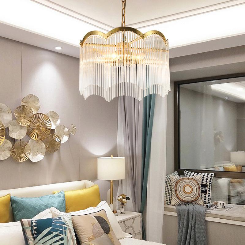 Liorivella Chandelier Glass Rod Wave Shape