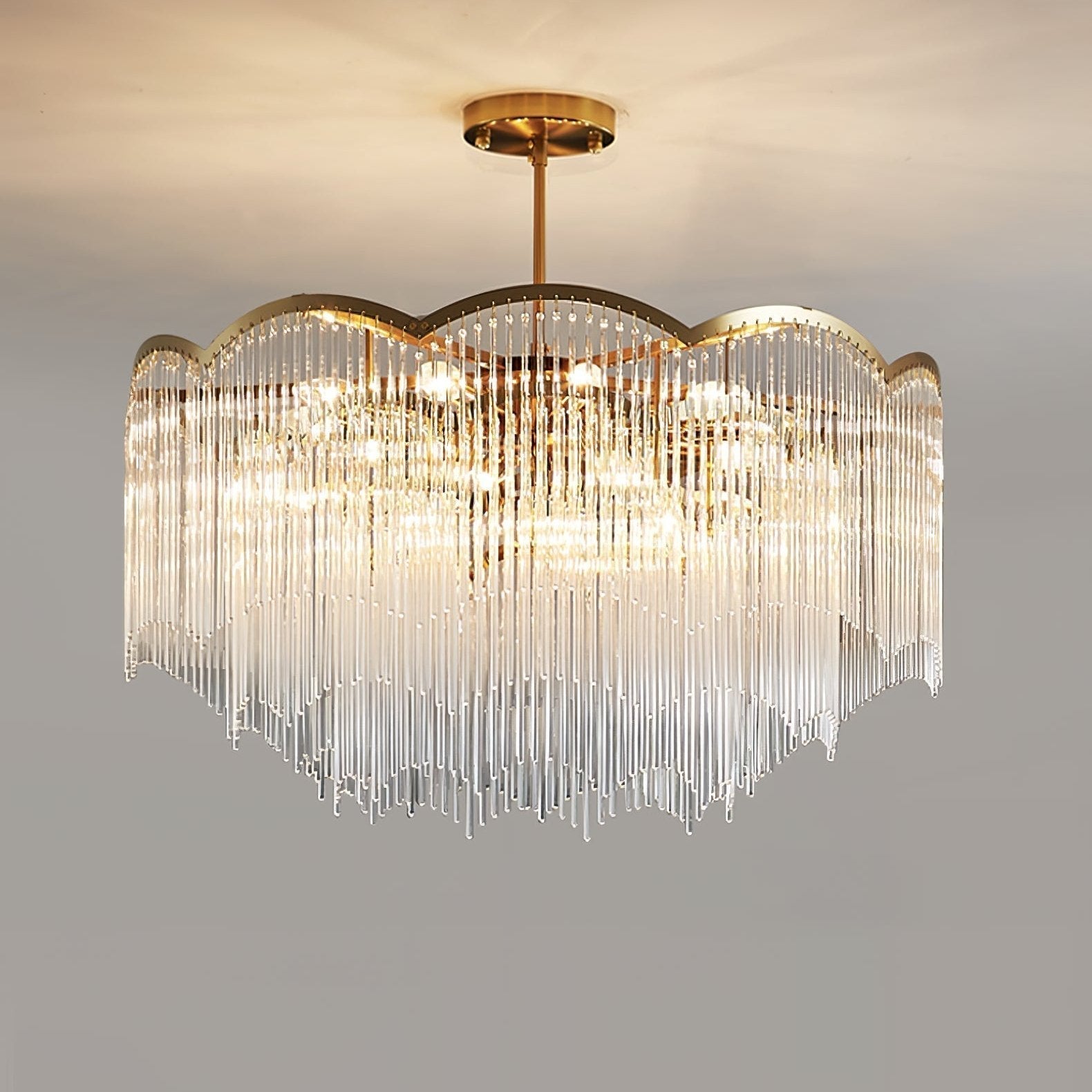 Liorivella Chandelier Glass Rod Wave Shape