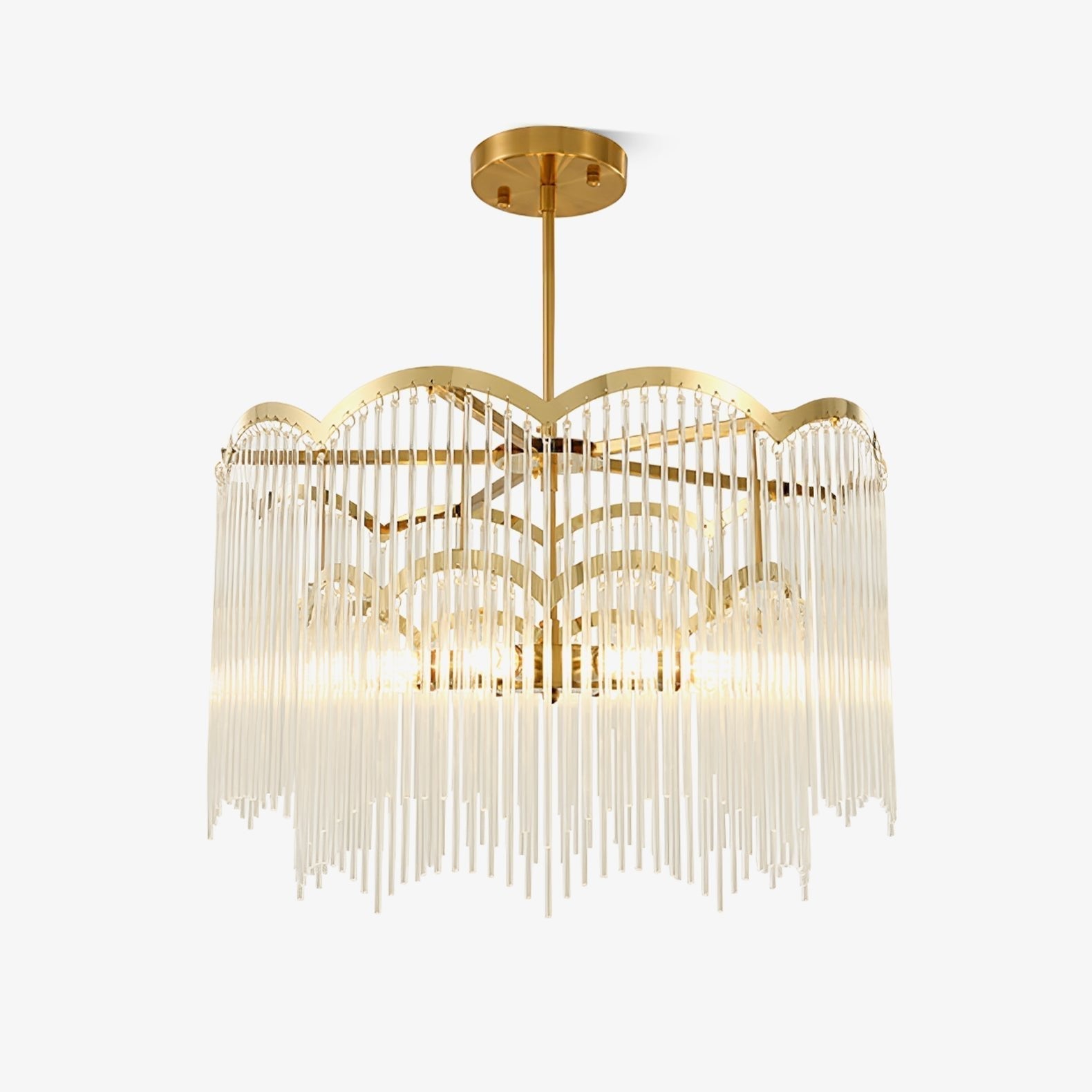 Liorivella Chandelier Glass Rod Wave Shape
