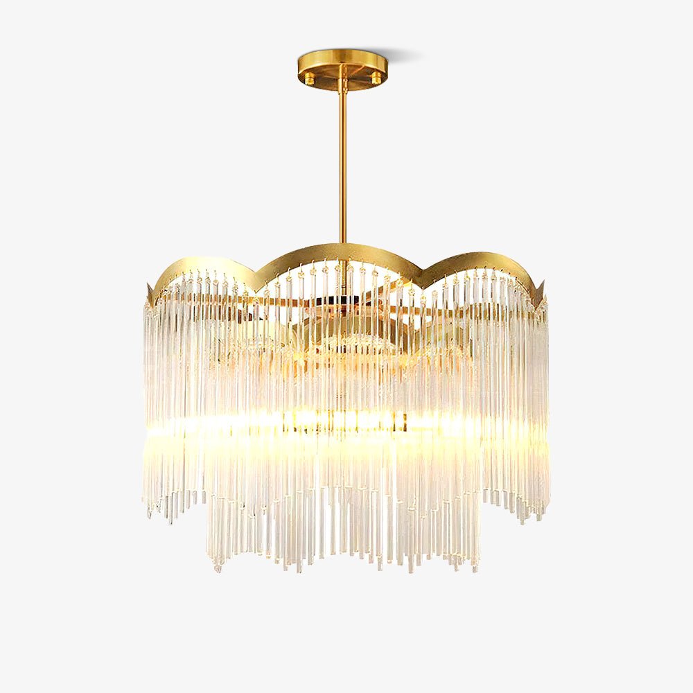 Liorivella Chandelier Glass Rod Wave Shape