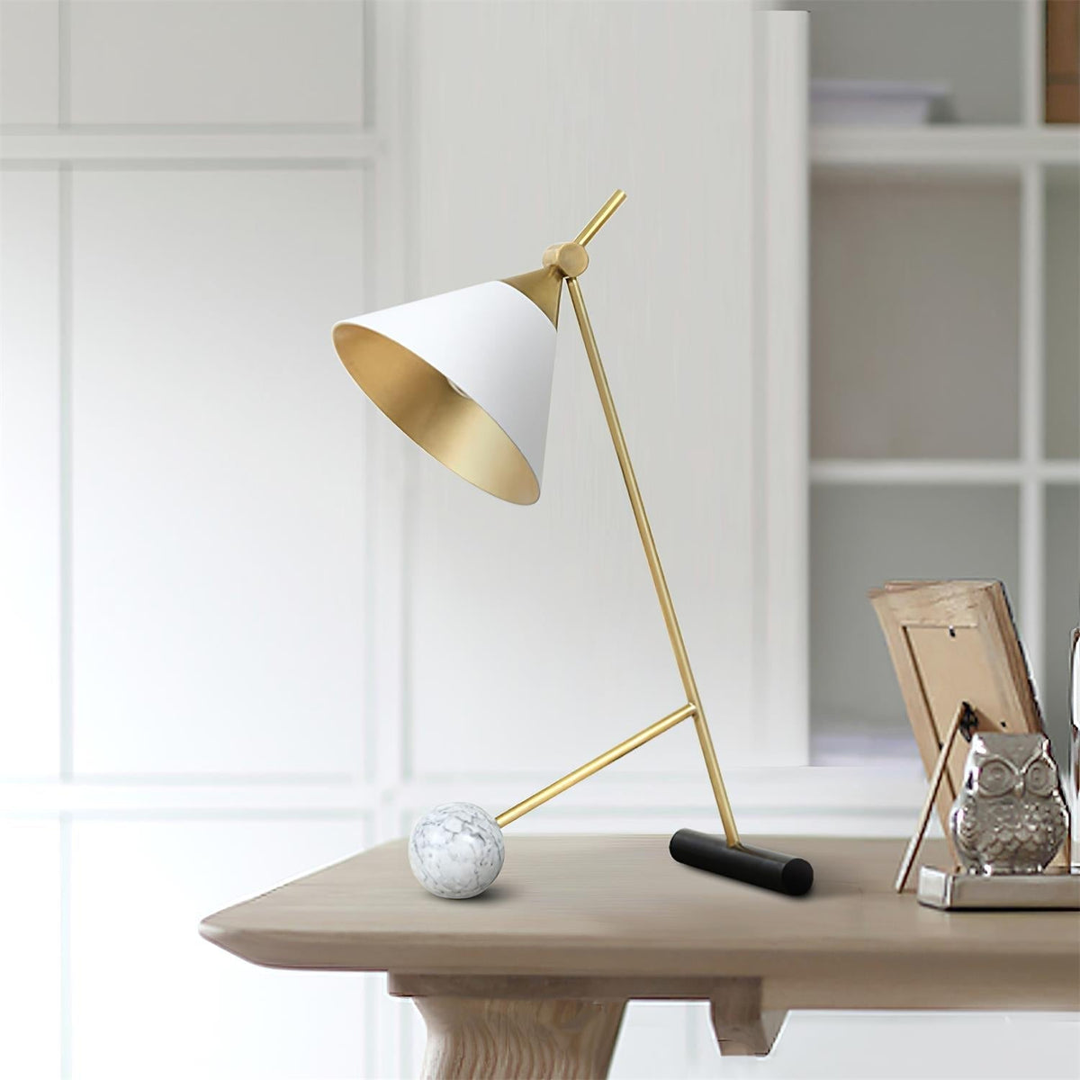 Avelo Marble Geometric Table Lamp