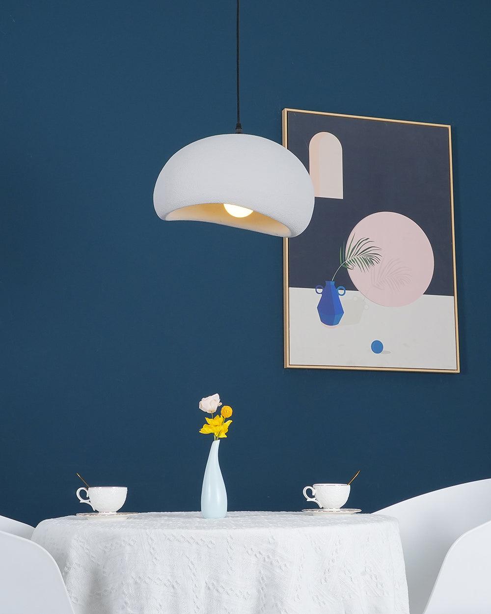 Ecor Pendant Lamp Plaster Half Dome Plug In Wabi Sabi