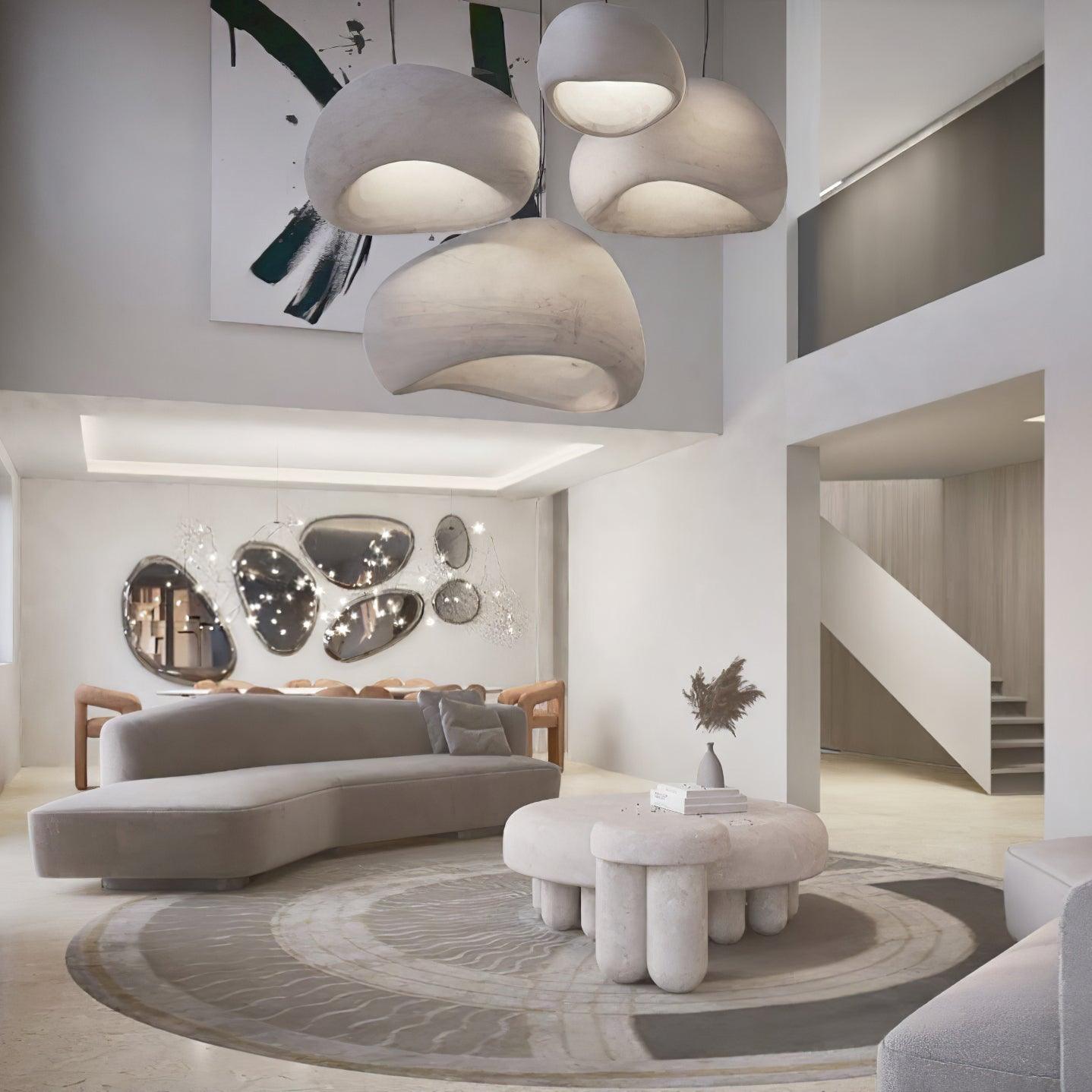 Ecor Pendant Lamp Plaster Half Dome Plug In Wabi Sabi