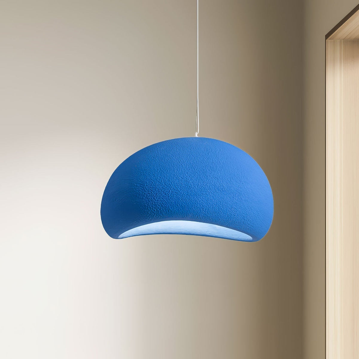 Ecor Pendant Lamp Plaster Half Dome Plug In Wabi Sabi
