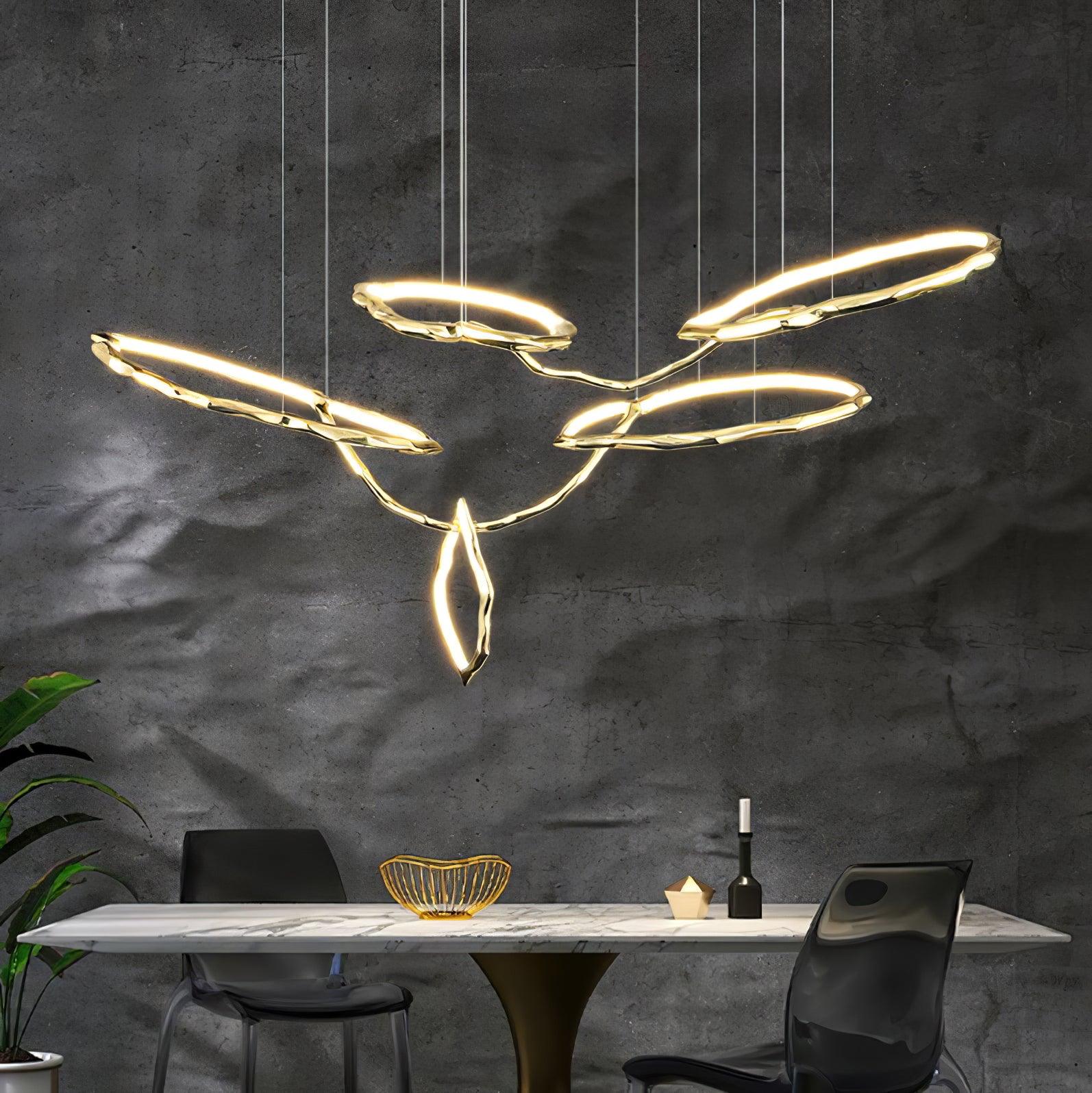 Aballs Cloud Rings Series Brass Chandelier