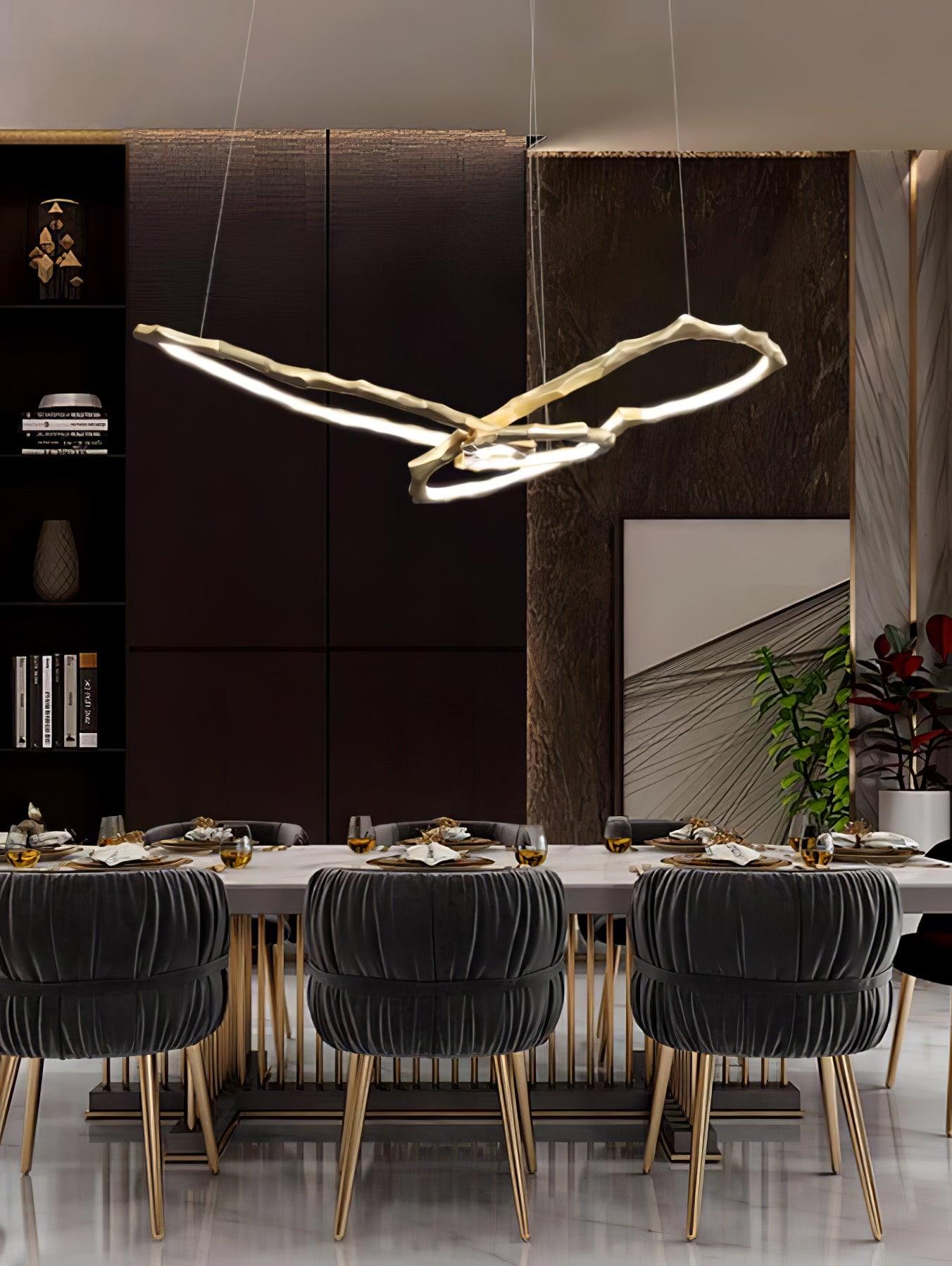 Aballs Cloud Rings Series Brass Chandelier