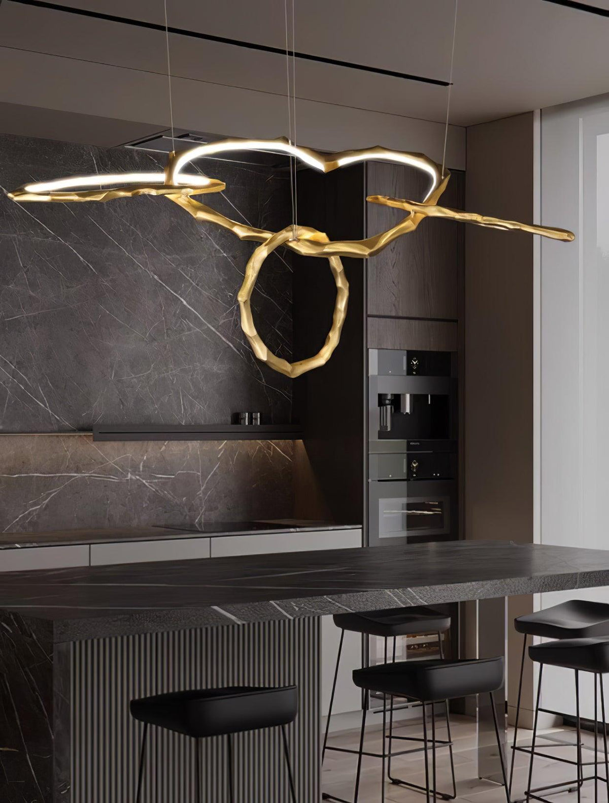 Aballs Cloud Rings Series Brass Chandelier