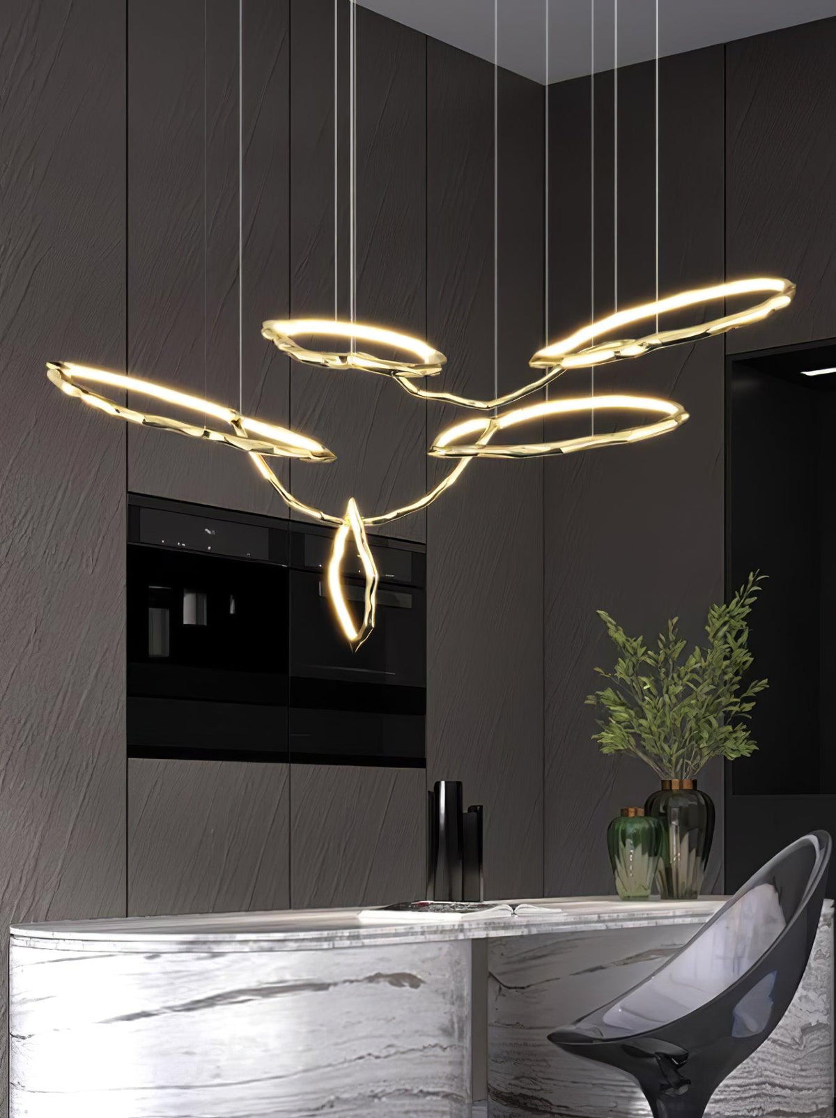 Aballs Cloud Rings Series Brass Chandelier