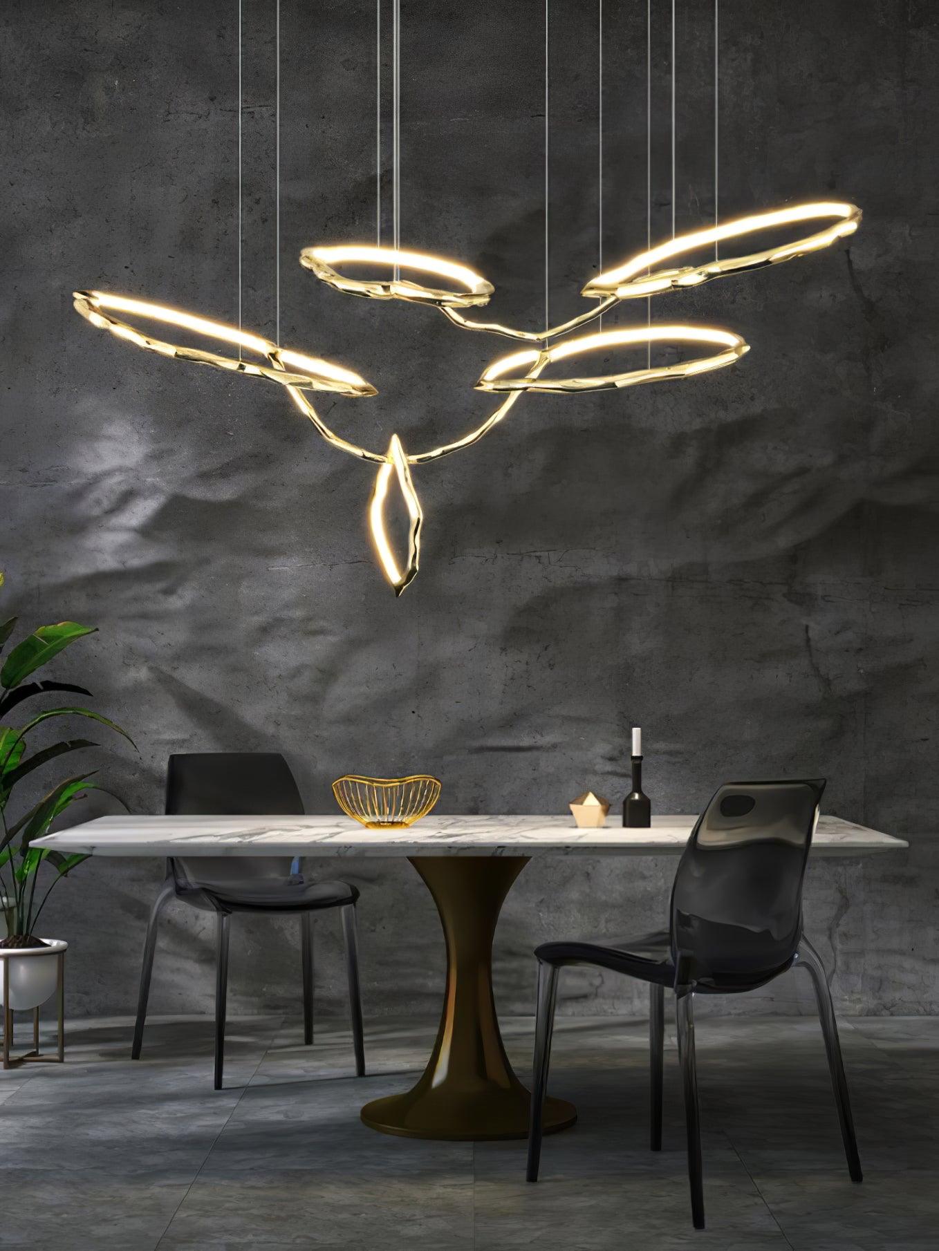 Aballs Cloud Rings Series Brass Chandelier