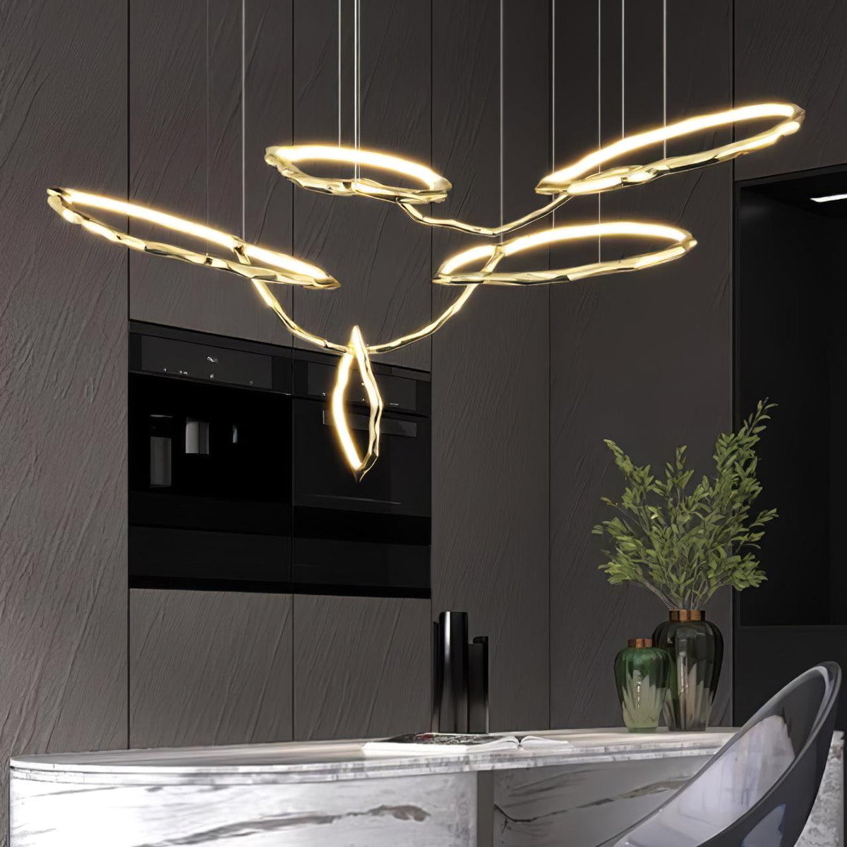 Aballs Cloud Rings Series Brass Chandelier
