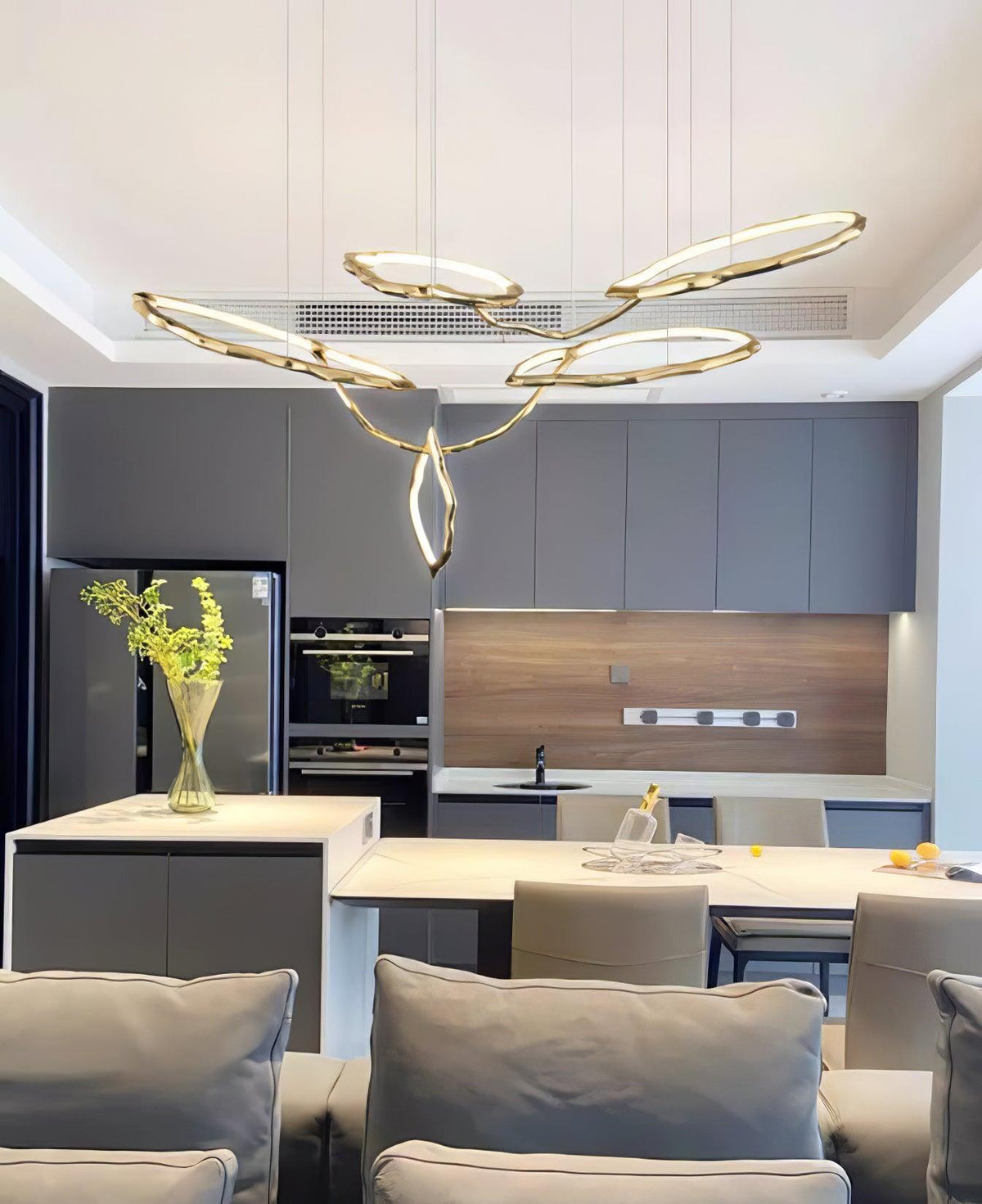 Aballs Cloud Rings Series Brass Chandelier