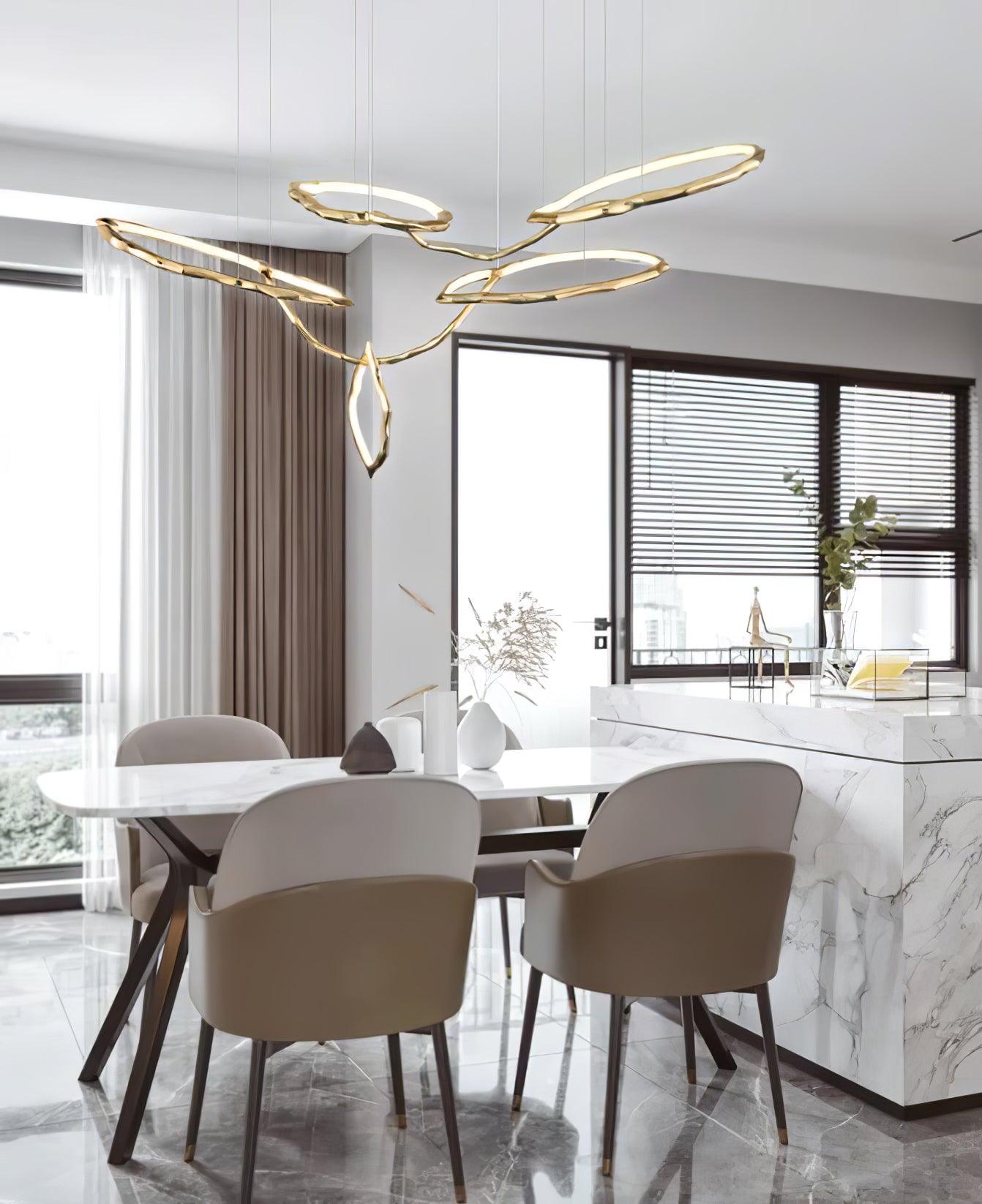 Aballs Cloud Rings Series Brass Chandelier