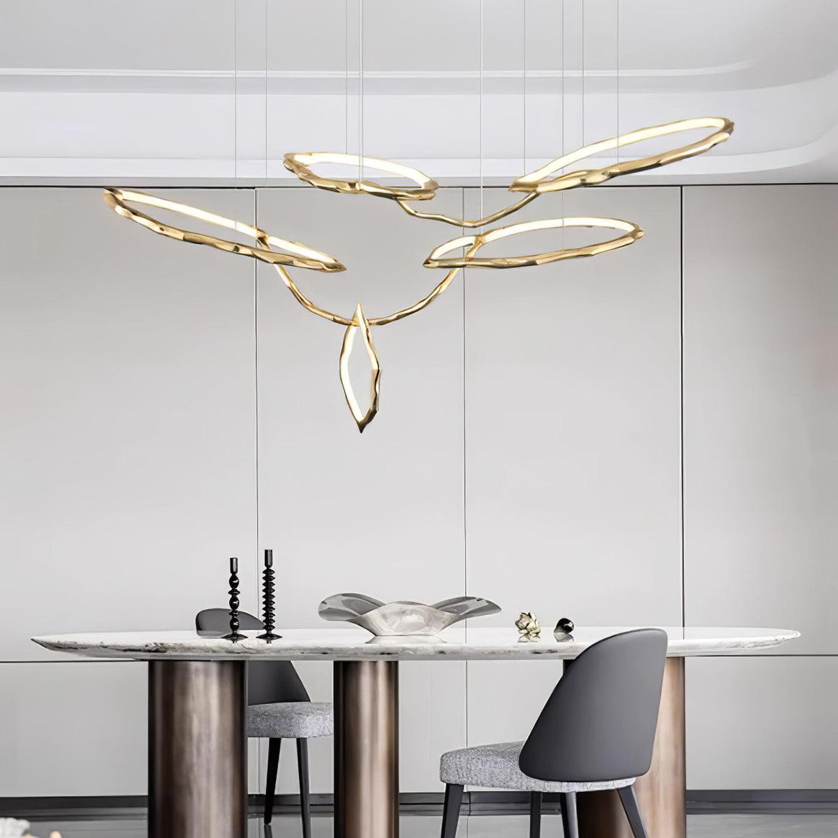 Aballs Cloud Rings Series Brass Chandelier
