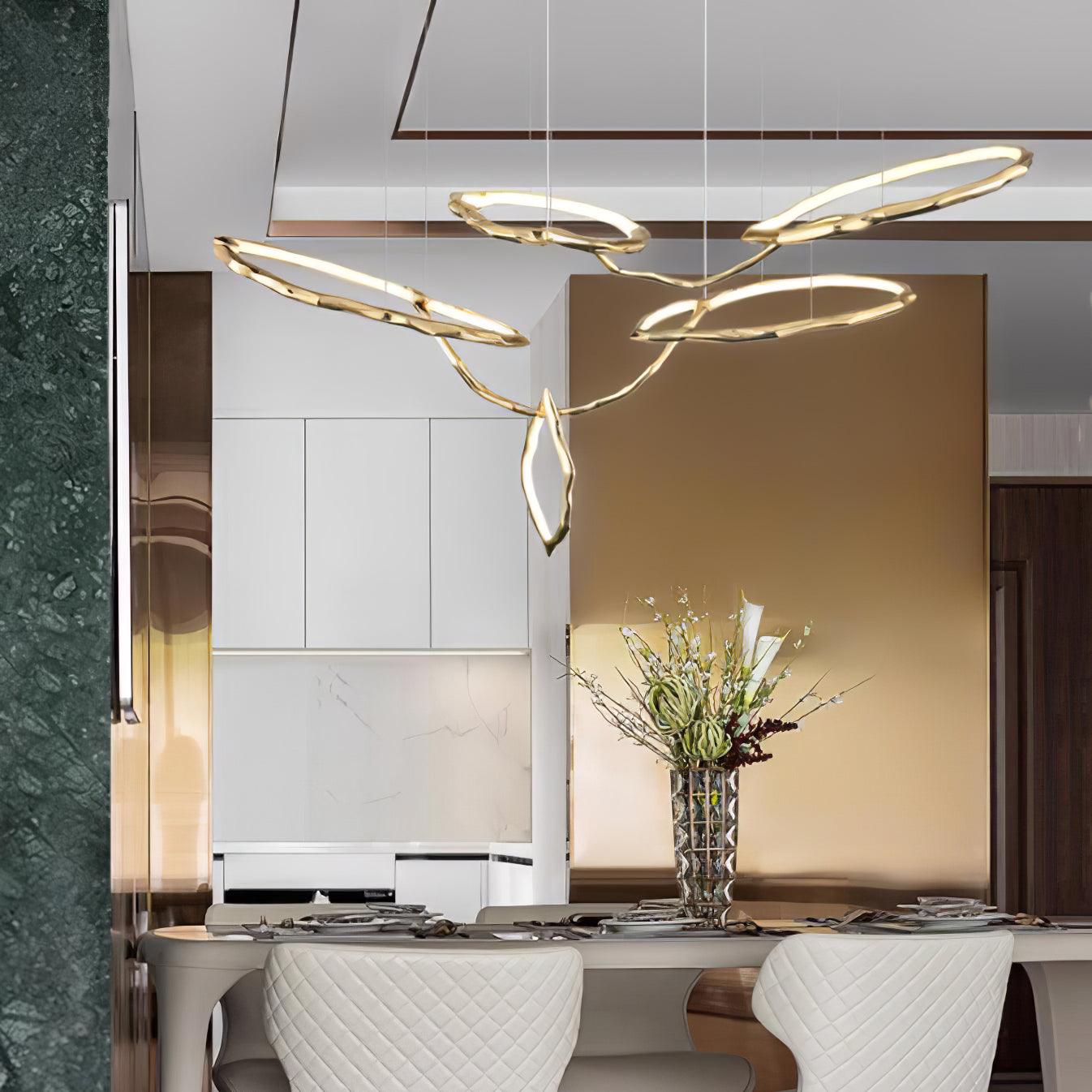 Aballs Cloud Rings Series Brass Chandelier