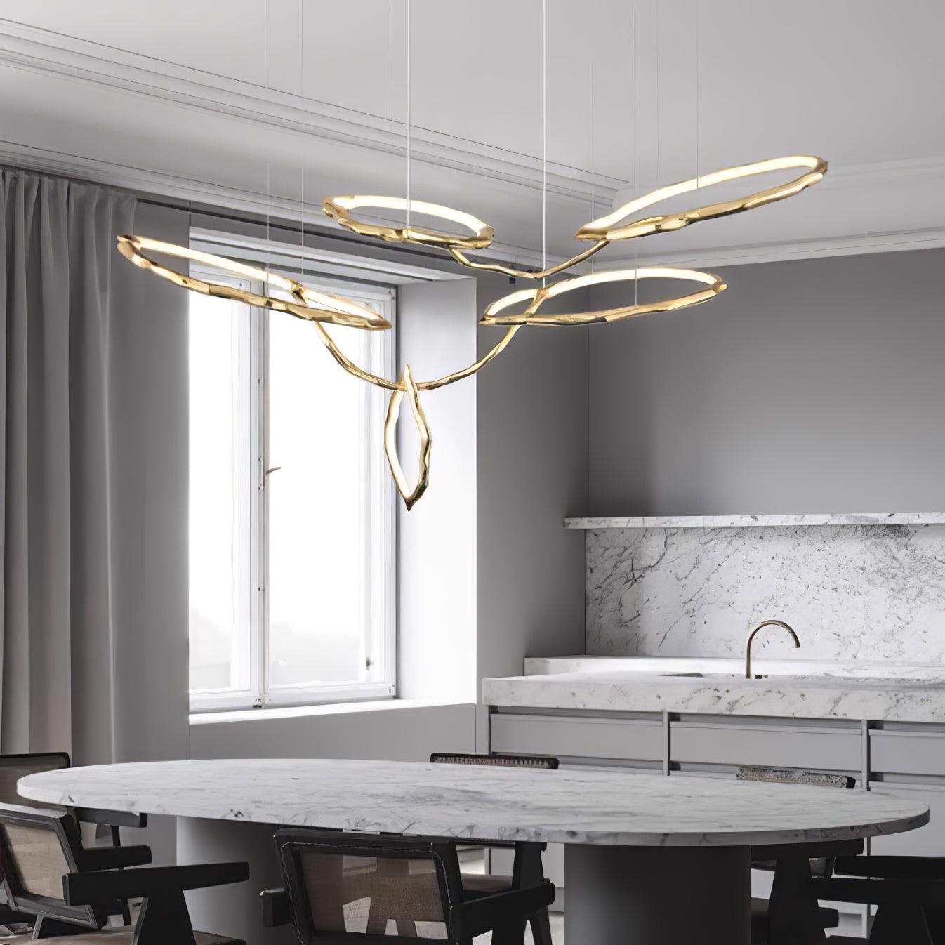 Aballs Cloud Rings Series Brass Chandelier