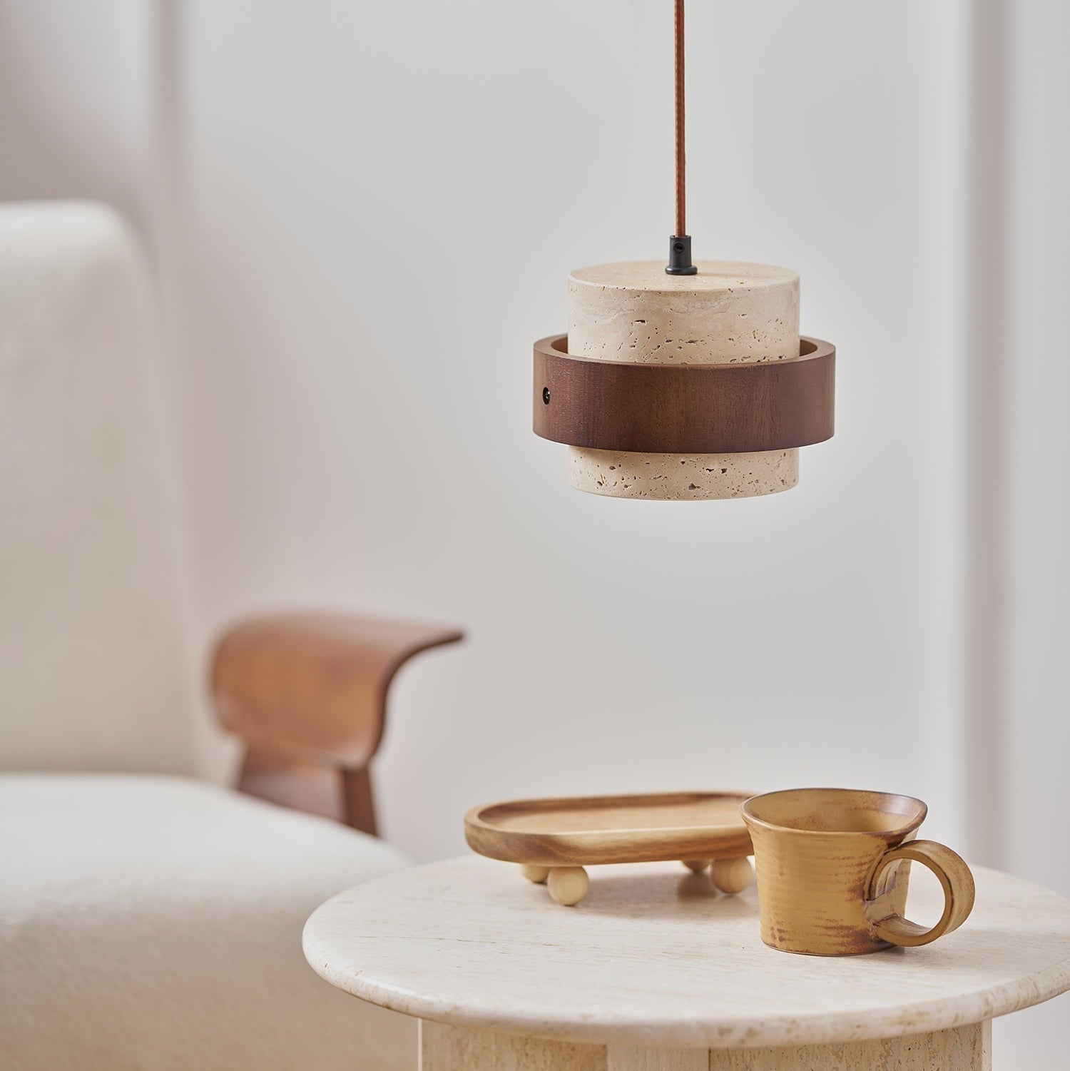 Perra Pendant Light Travertine - Neutral Decor