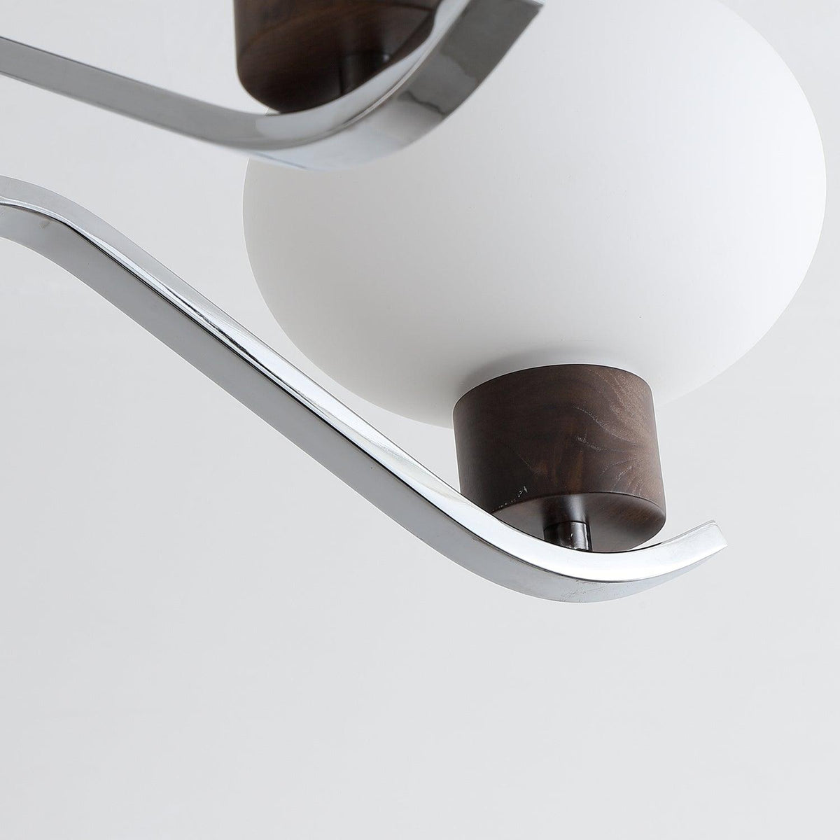Elvinine Chandelier Chrome Walnut Elegant