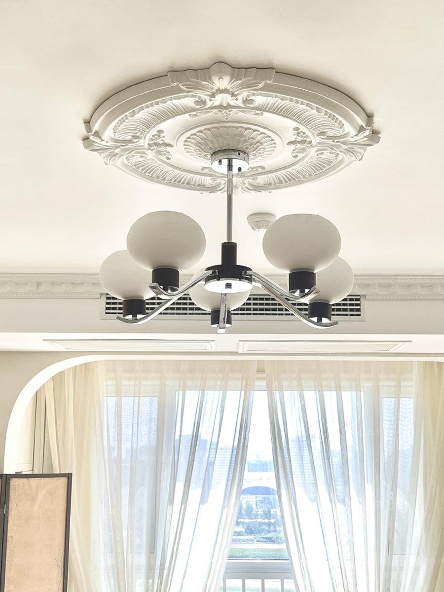 Elvinine Chandelier Chrome Walnut Elegant