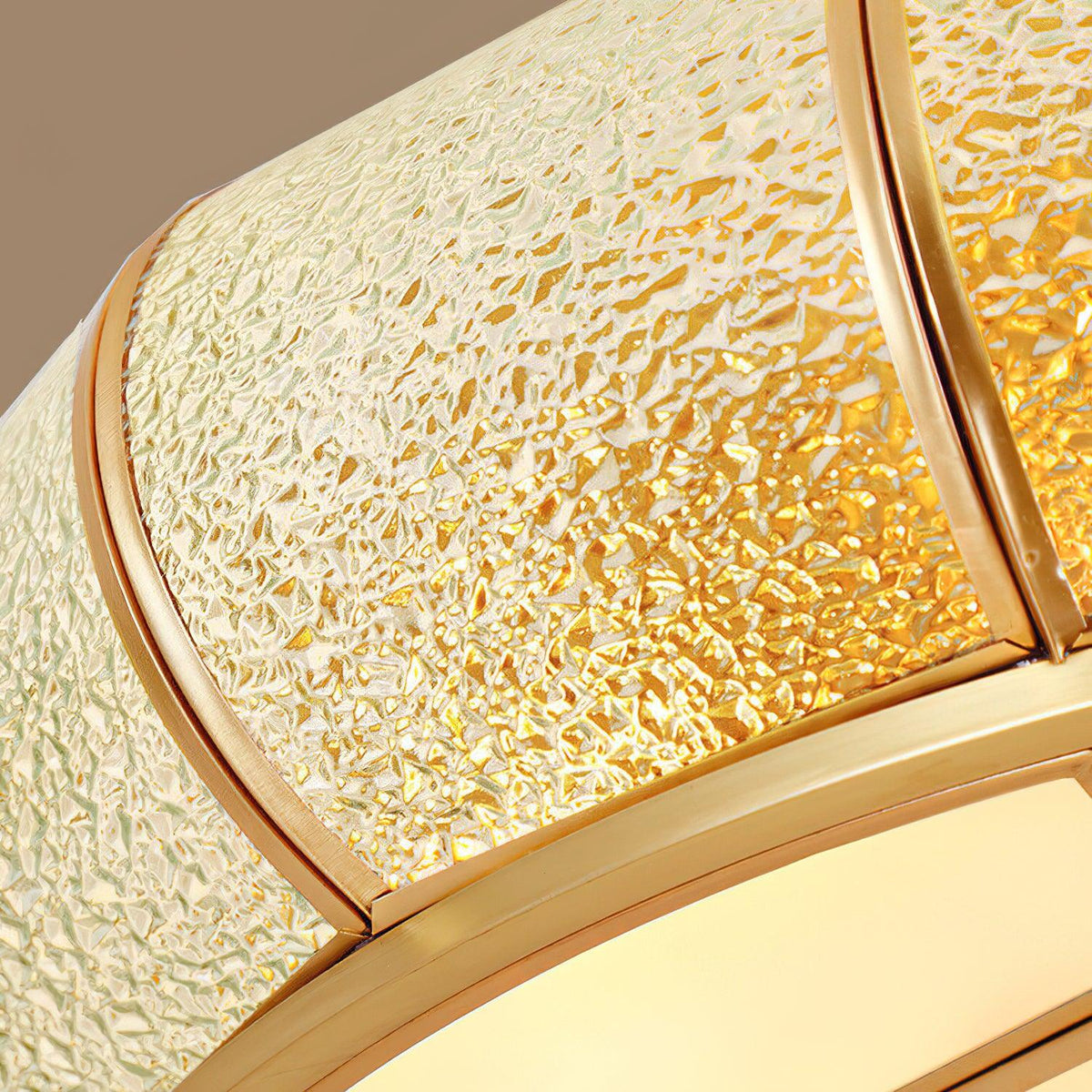 Deu Postmodern Luxury Drum Brass Glass Ceiling Light