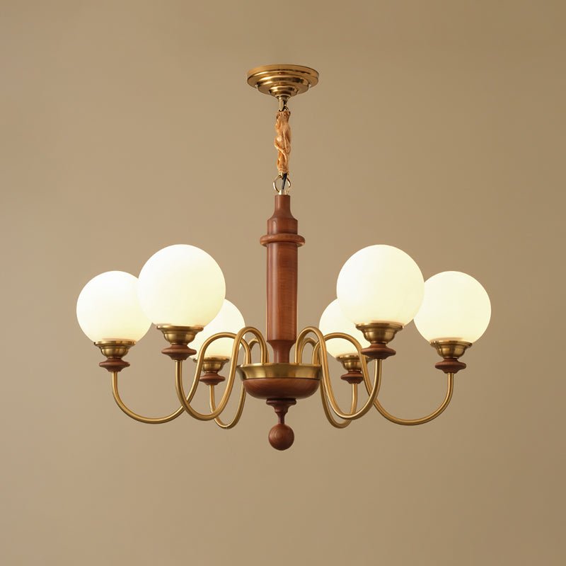Celoira Vintage Brass Glass Chandelier