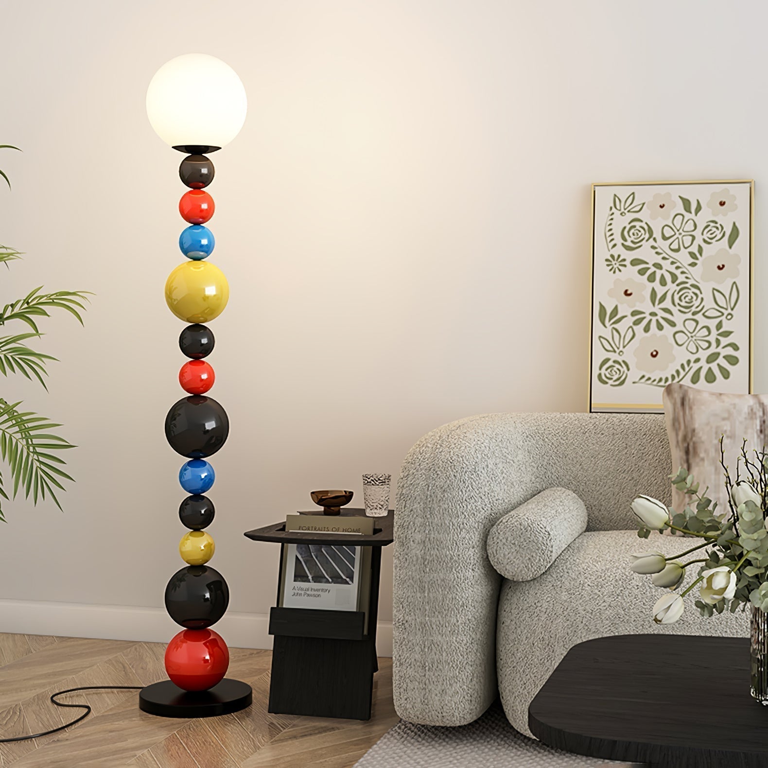 Zoriel Glass Artistic Floor Lamp