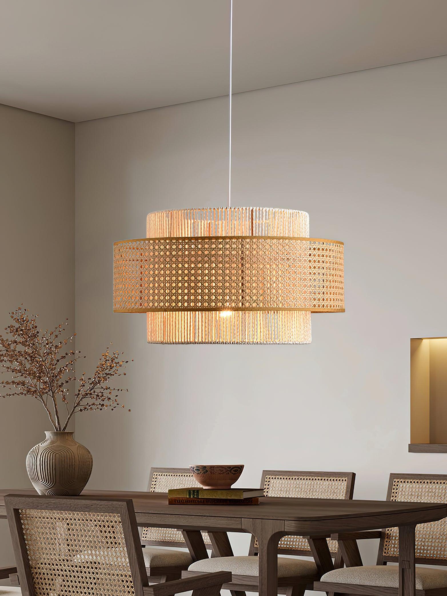 Crigen Concentric Rattan Pendant Light