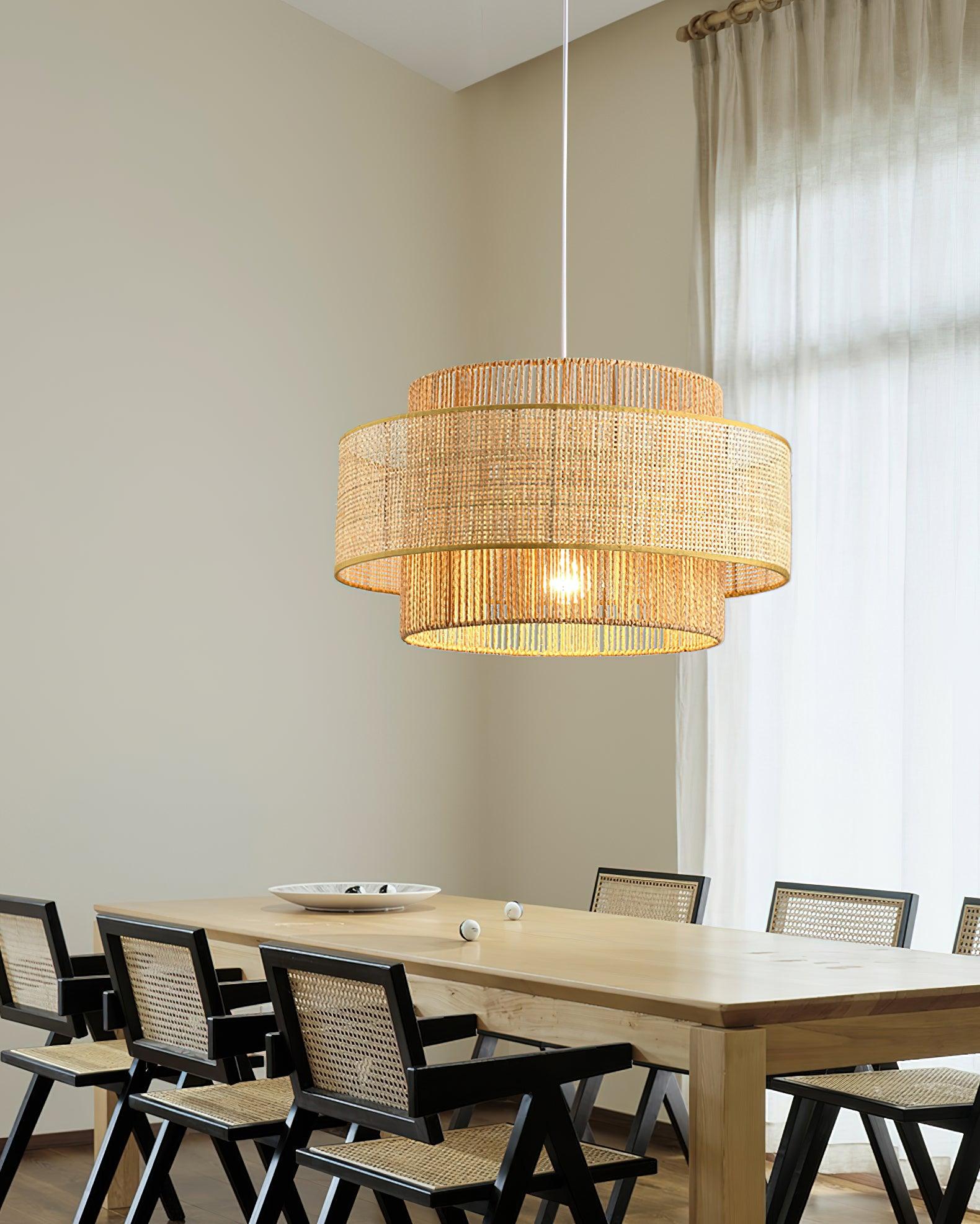 Crigen Concentric Rattan Pendant Light