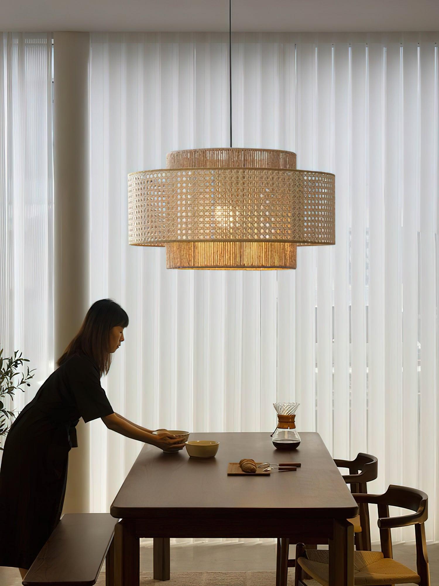 Crigen Concentric Rattan Pendant Light