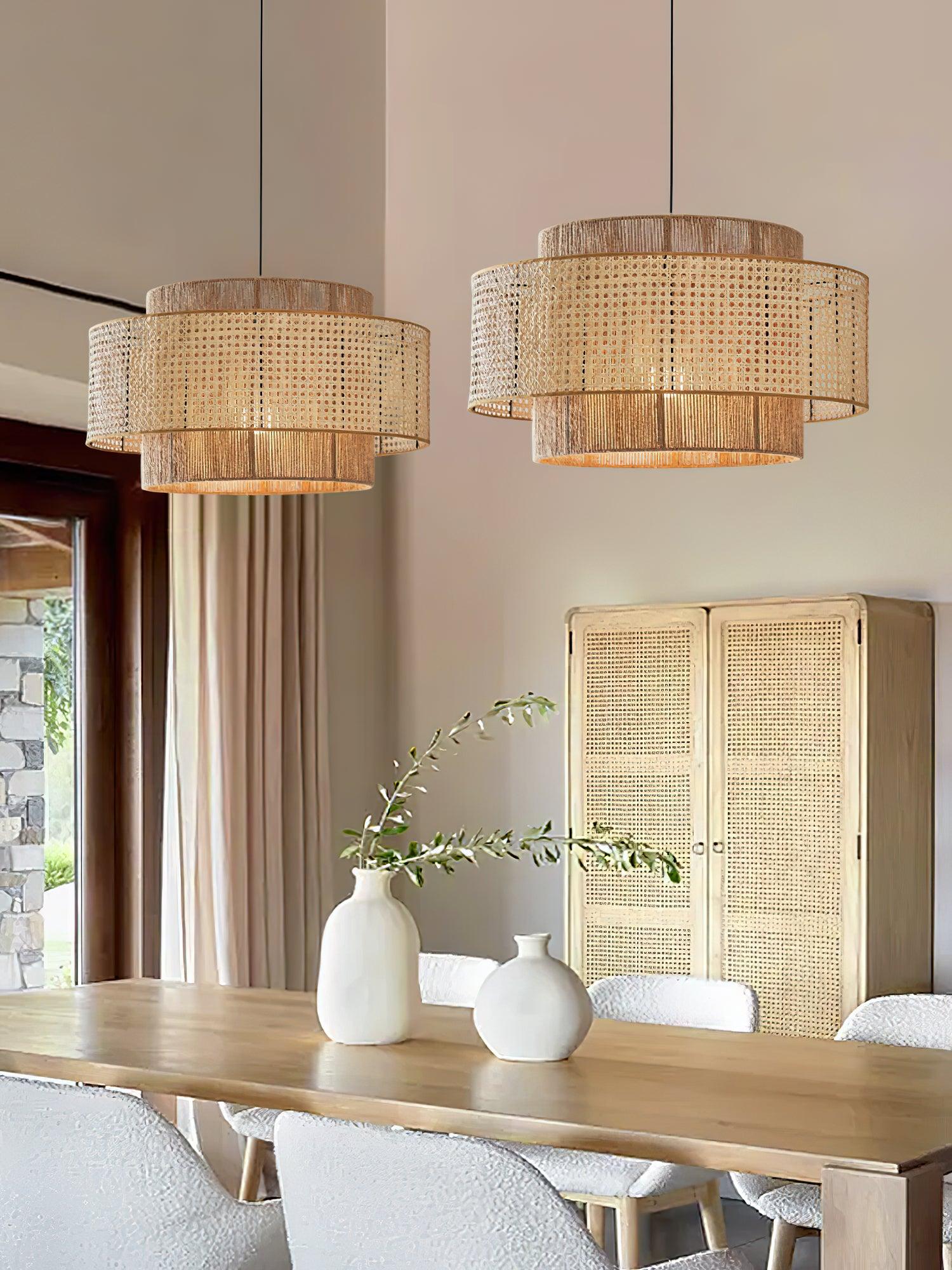 Crigen Concentric Rattan Pendant Light