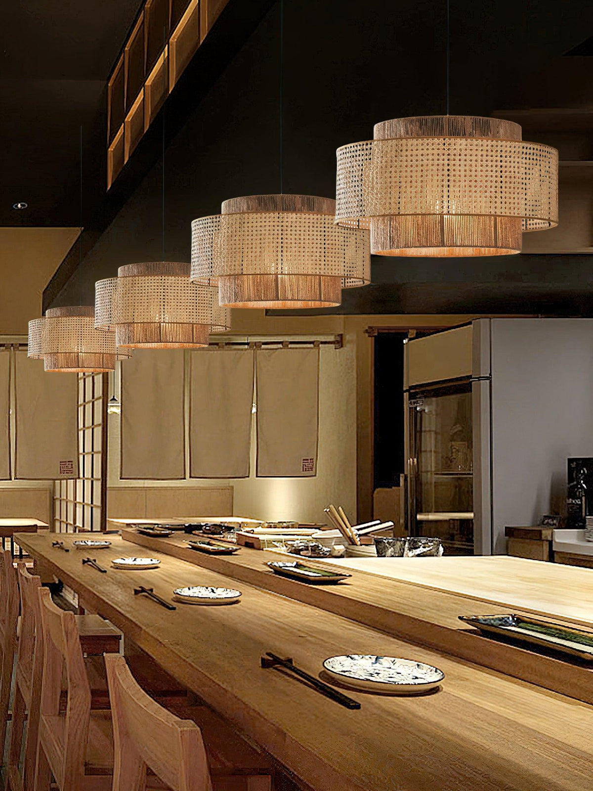 Crigen Concentric Rattan Pendant Light