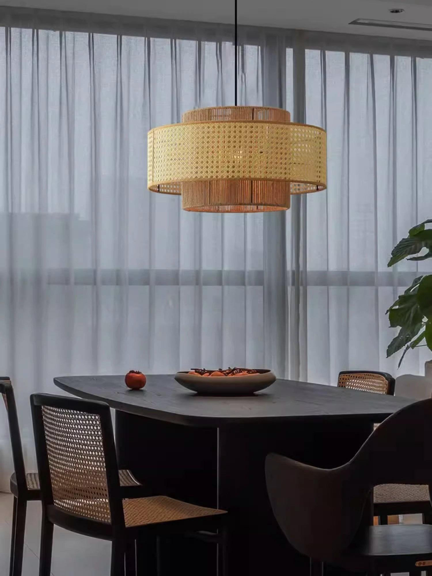 Crigen Concentric Rattan Pendant Light