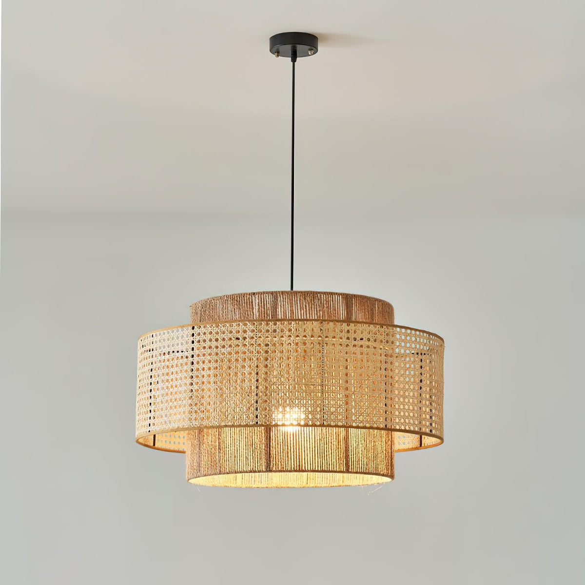 Crigen Concentric Rattan Pendant Light