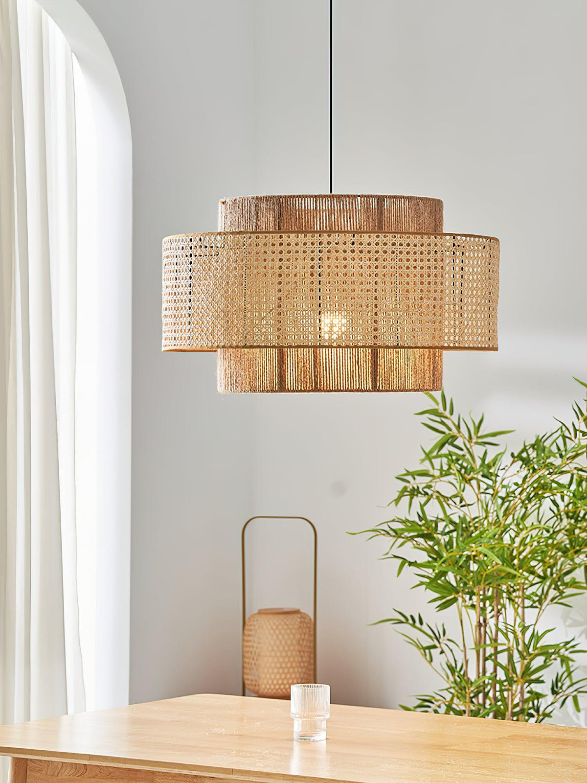 Crigen Concentric Rattan Pendant Light