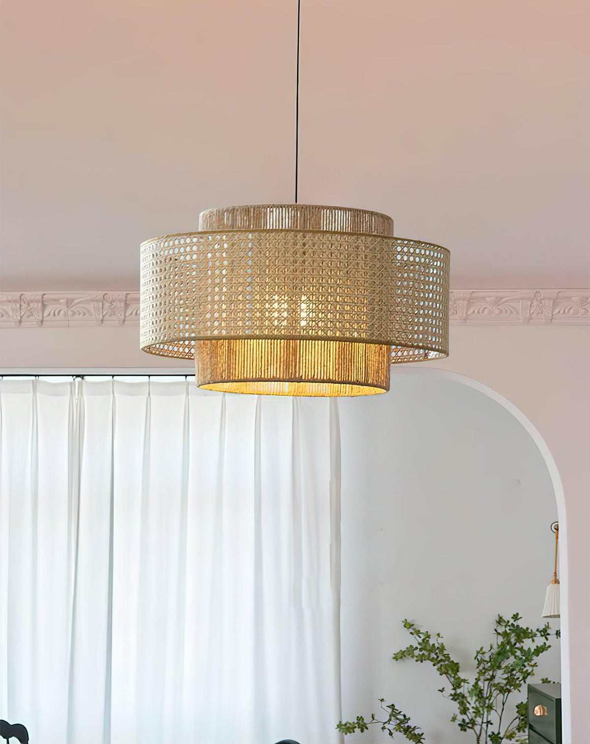Crigen Concentric Rattan Pendant Light