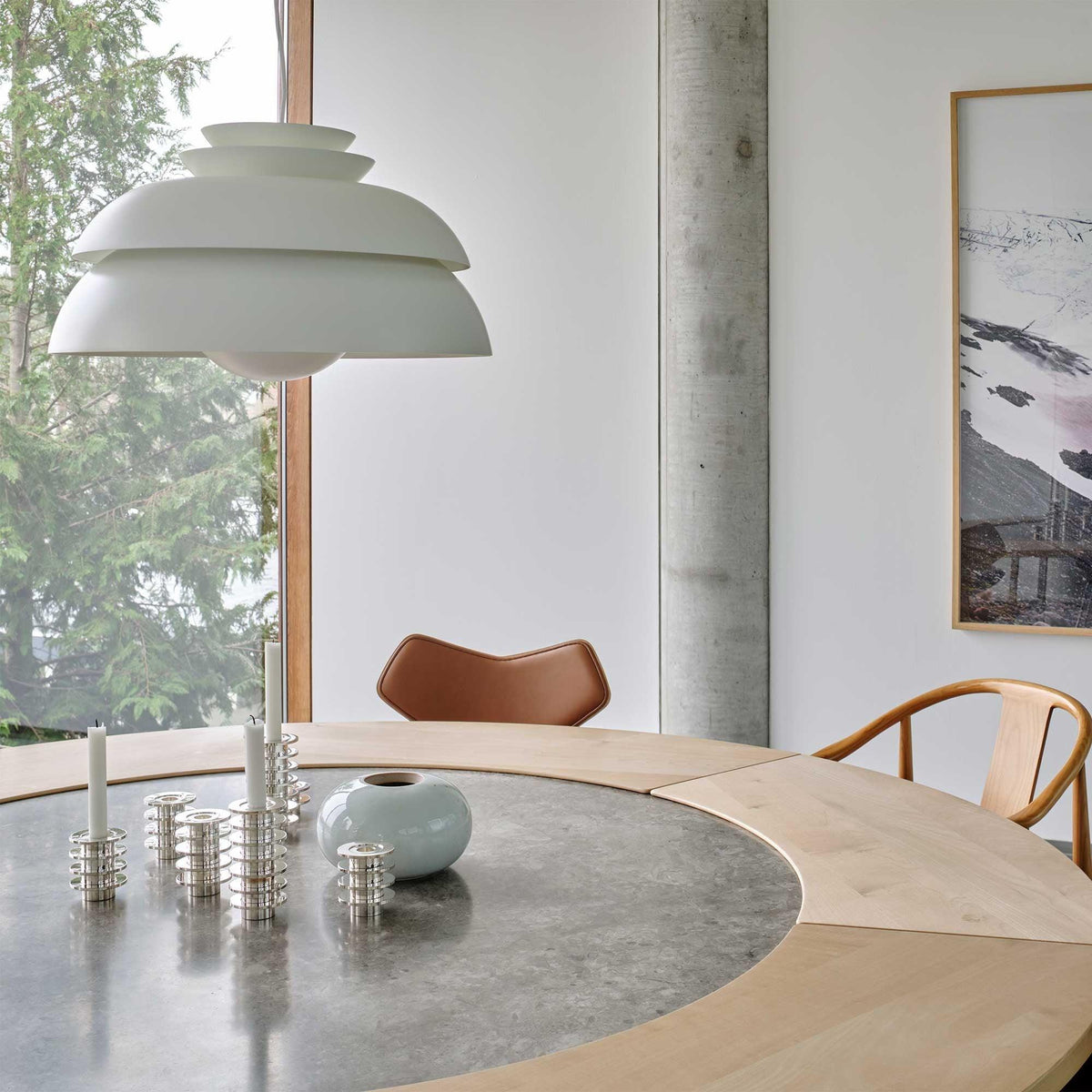 Novenu White Scandinavian Pendant Lamp