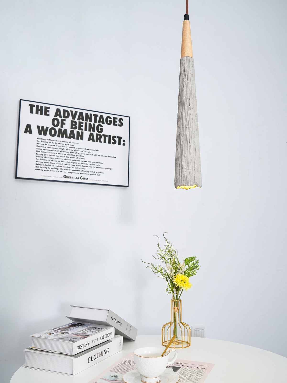 Lirixon Pendant Lamp Concrete Pleated