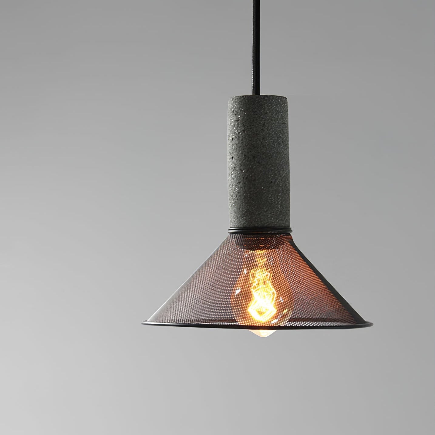 Arisha Industrial Cylindrical Pendant Light, Cement Wabi-Sabi - Neutral Decor
