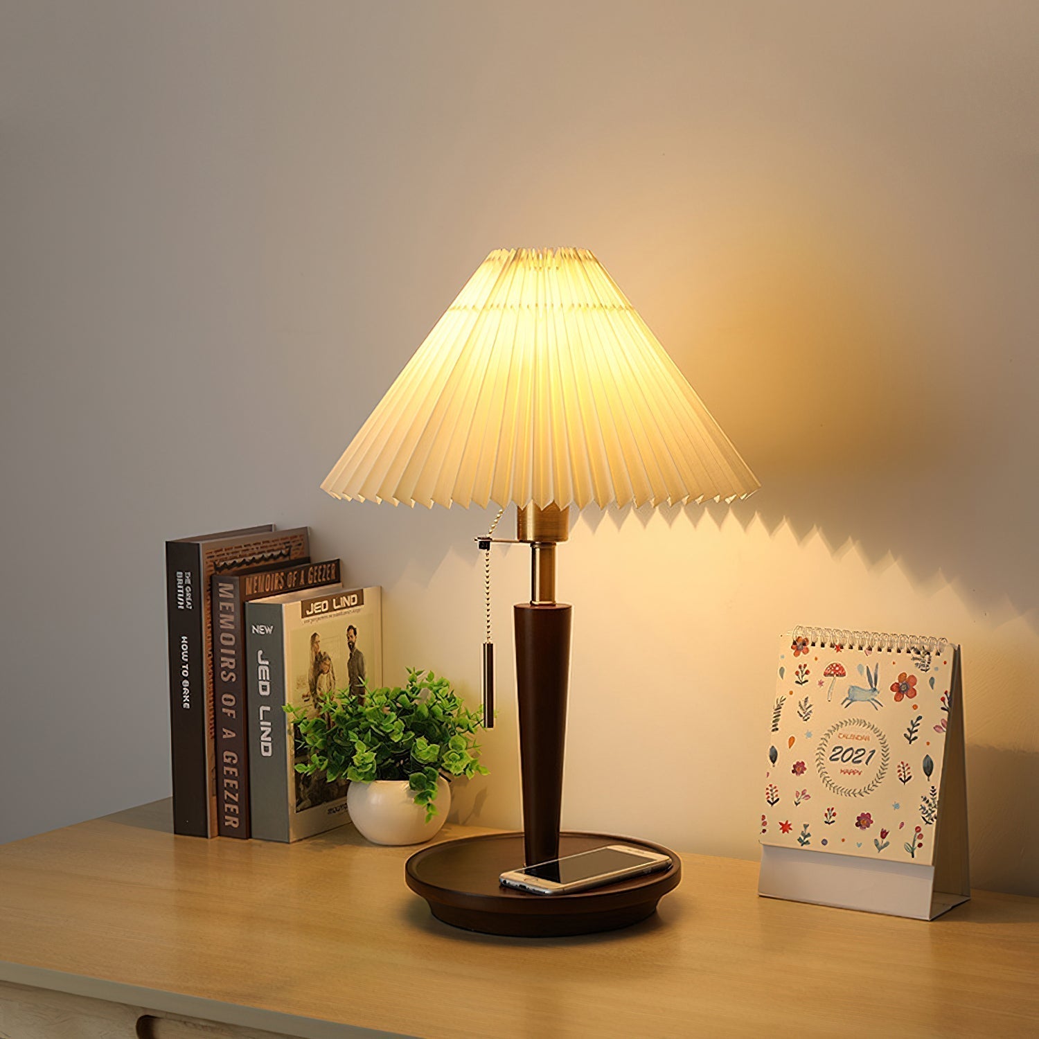 Novace Fabric Wood Table Lamp