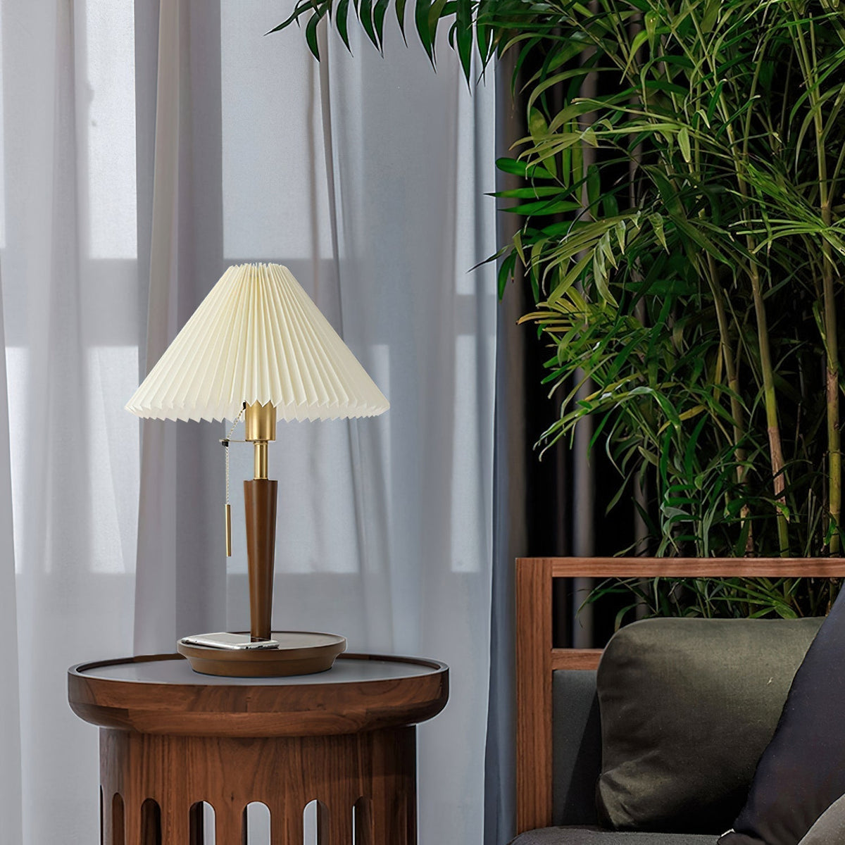 Novace Fabric Wood Table Lamp