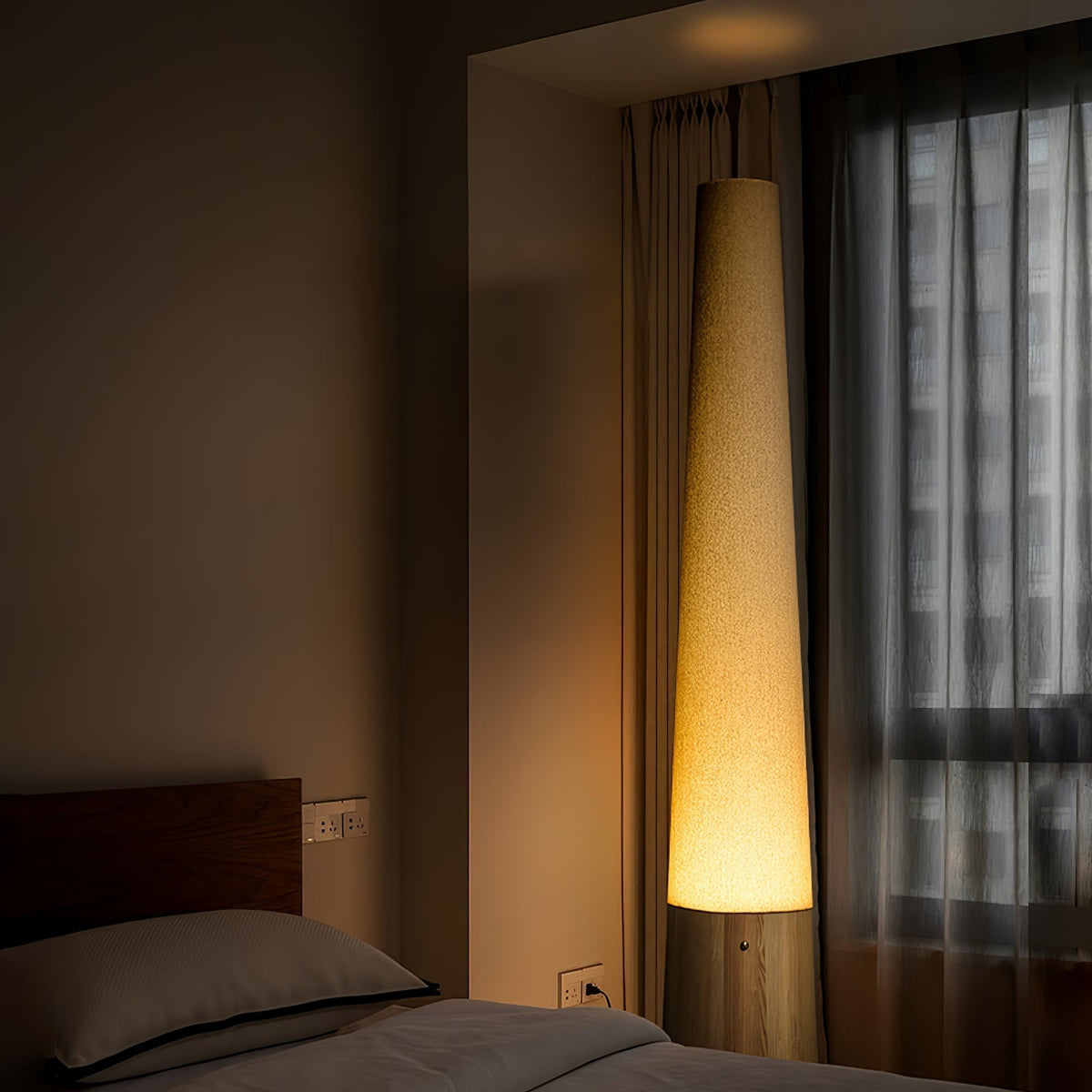 Glow Cone Wooden Floor Lamp