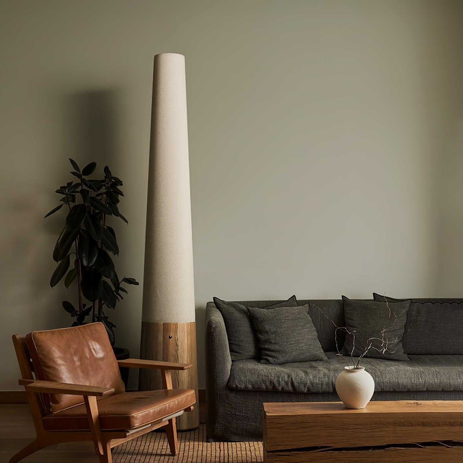 Glow Cone Wooden Floor Lamp