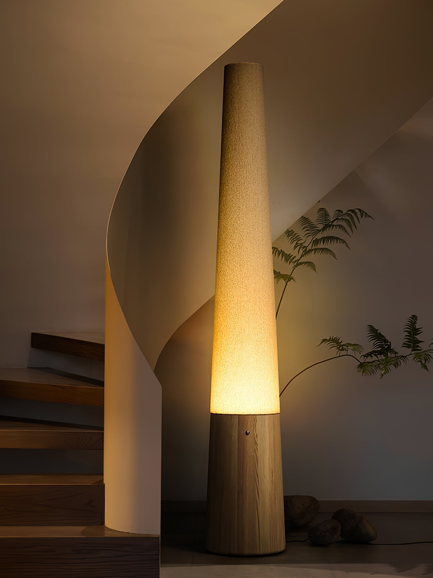 Glow Cone Wooden Floor Lamp