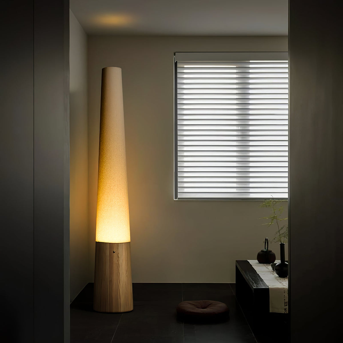 Glow Cone Wooden Floor Lamp