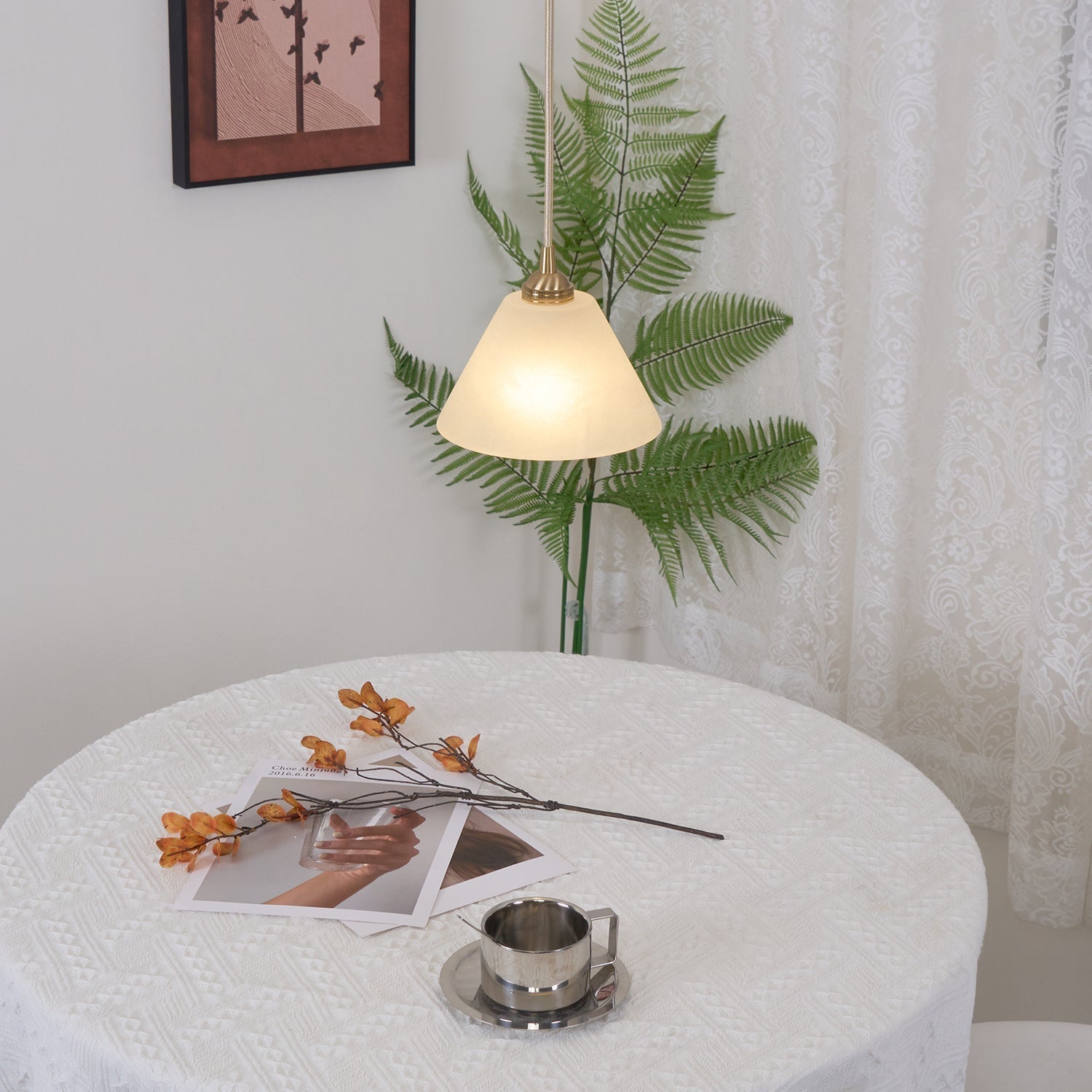 Alberise Minimalist Alabaster Pendant Light
