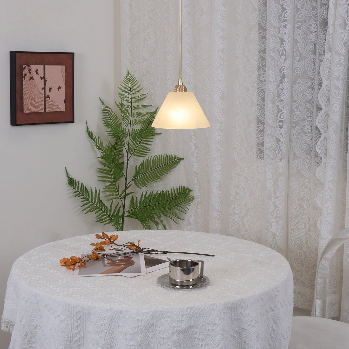 Alberise Minimalist Alabaster Pendant Light
