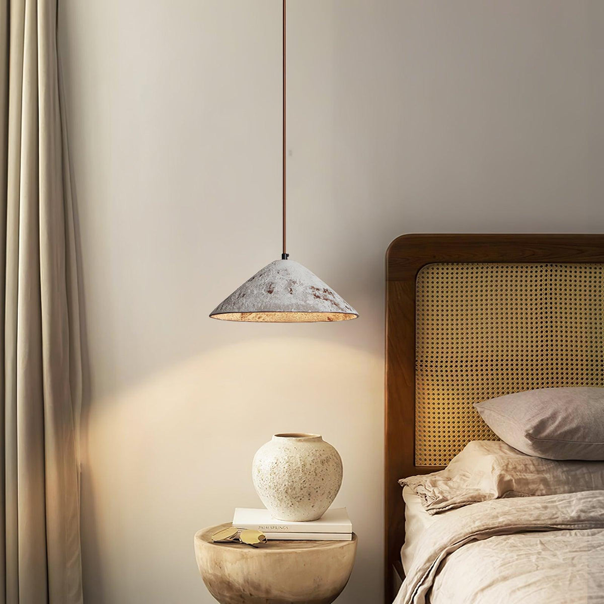 Sura Pendant Lamp Ceramic Cone Rustic Vintage Minimalist