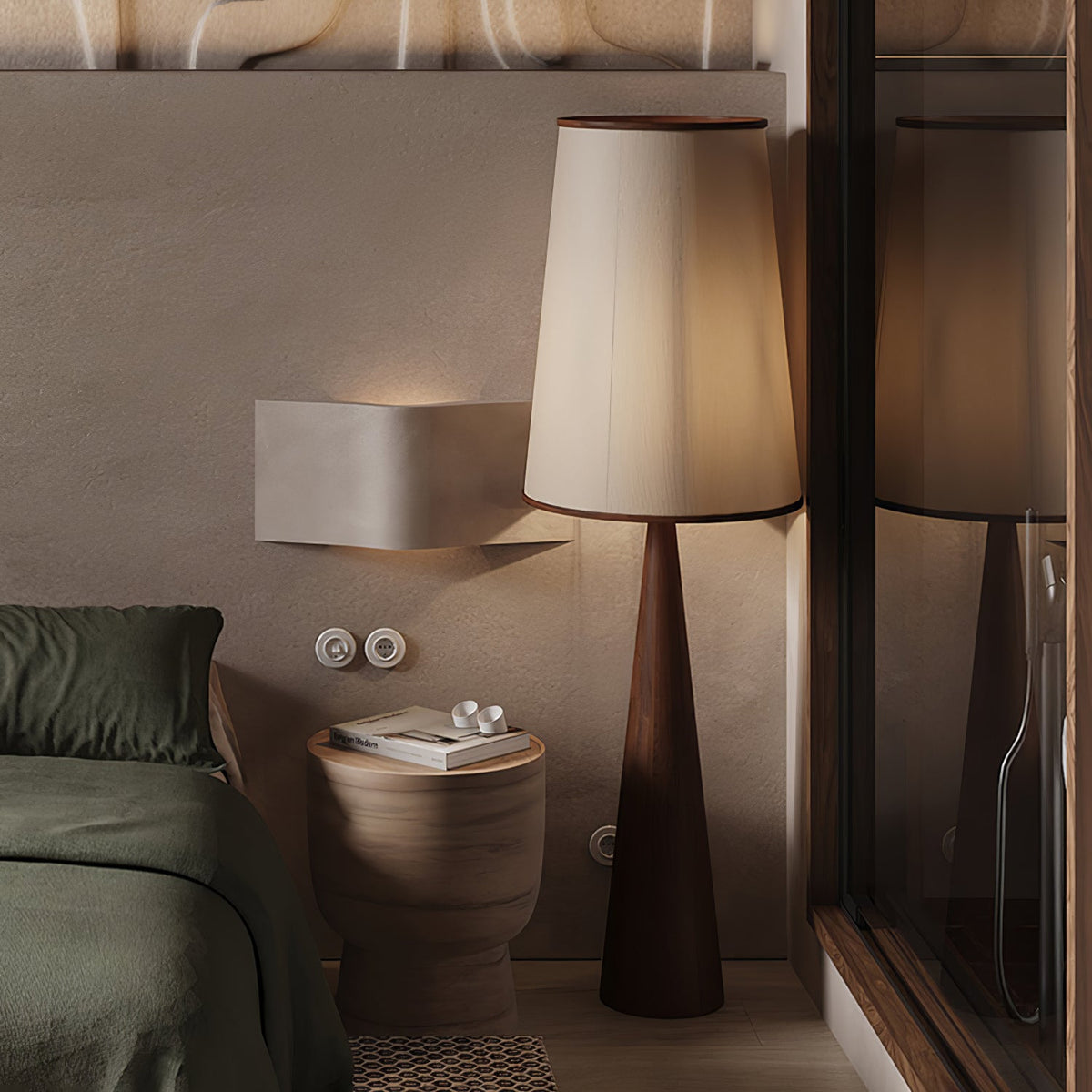 ConeLite Minimalist Wood Conical Floor Lamp