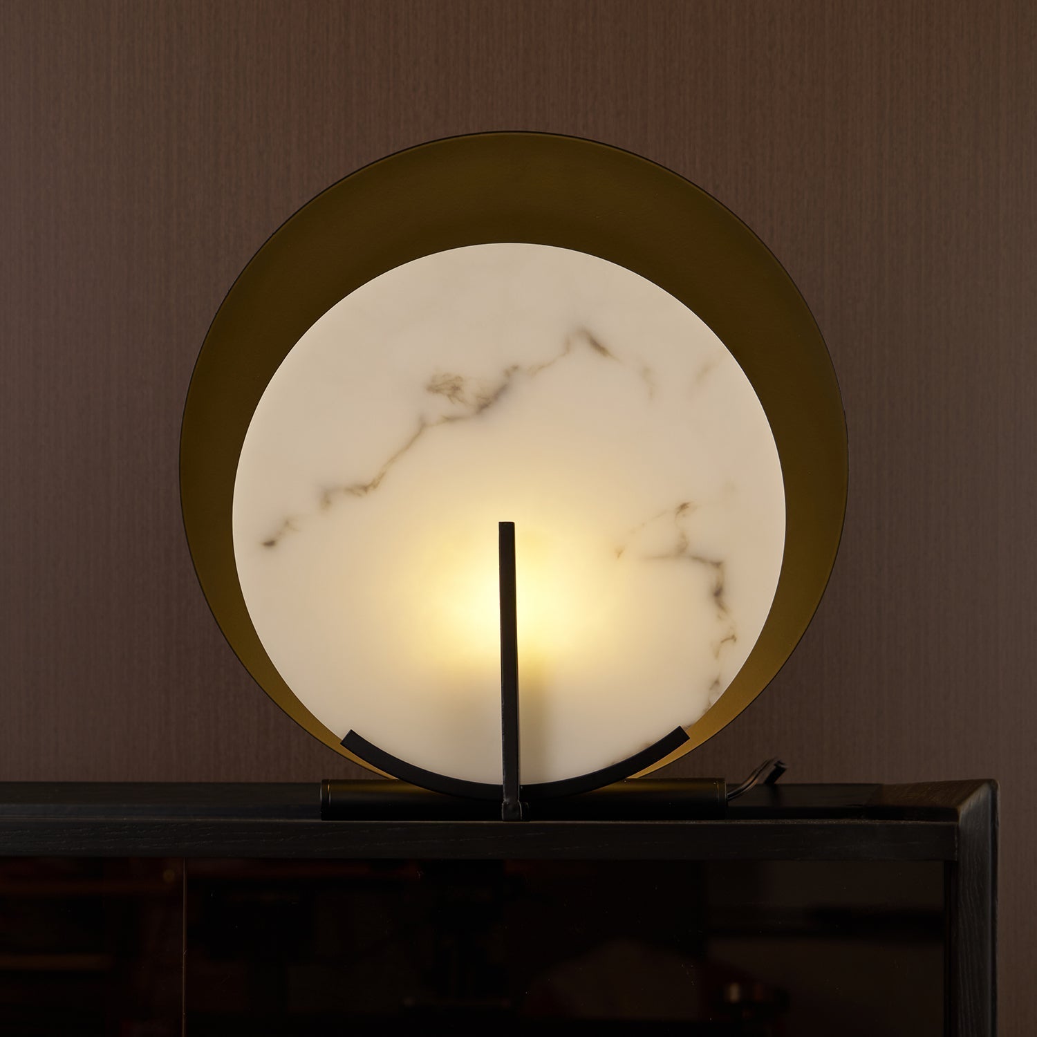 Astix Half Moon Alabaster Table Lamp